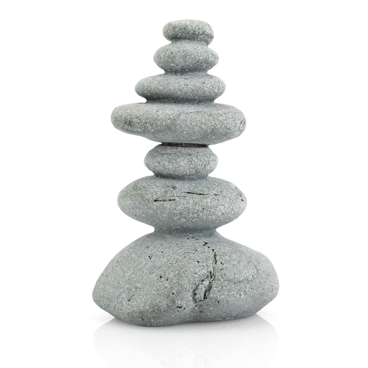 SiissaPeksid Aquarium Decor,7-Stone Mini Stacked Zen Rock Stone Decor – Balanced Stones Cairn Statue for Garden, Fish Tank, and Micro Landscape (3.7" H)