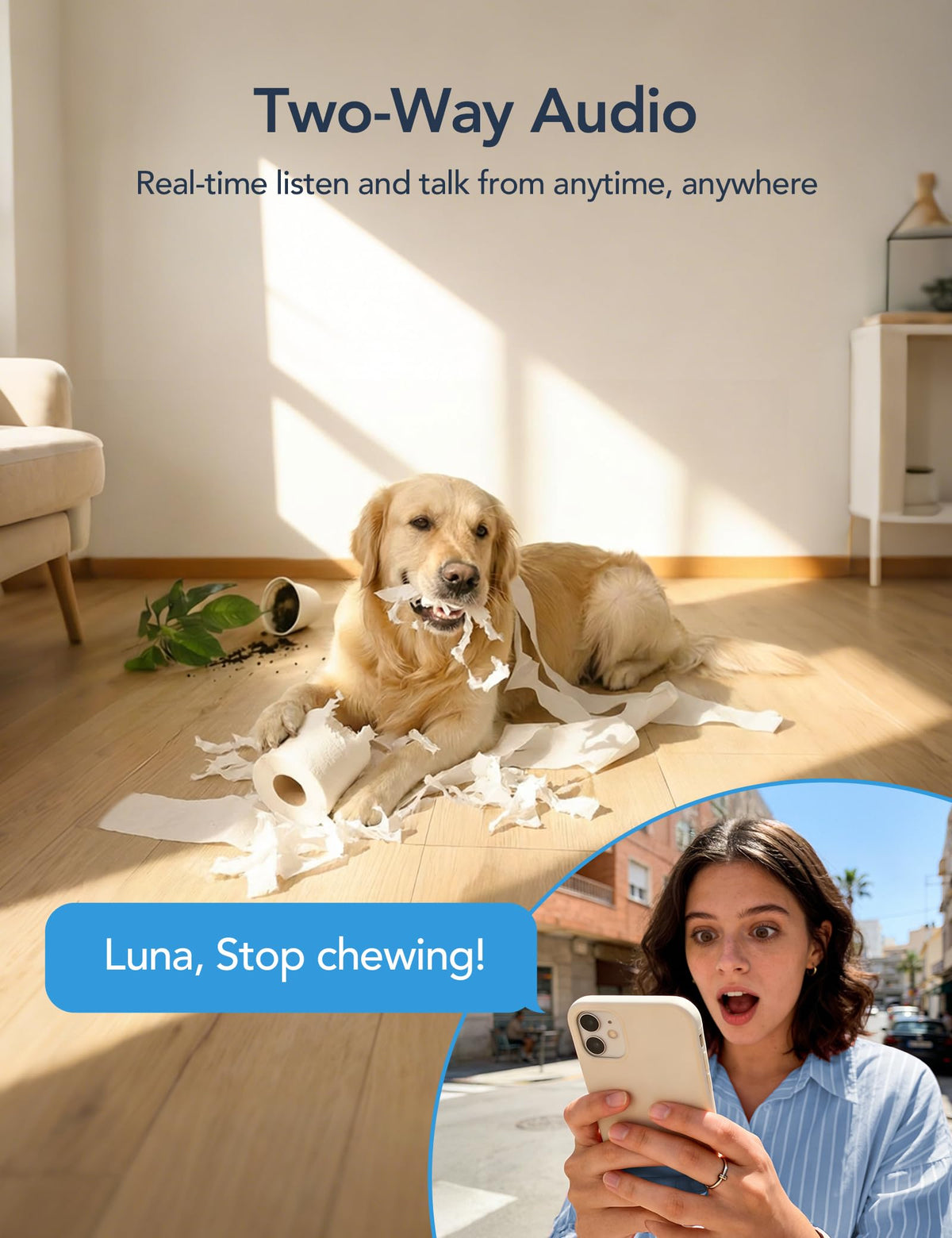 GNCC 2K Cameras for Home Security-2.4/5Ghz WiFi Indoor Camera with 360° Motion Detection for Pet/Baby/Nanny/Dog 2-Way Audio, Night Vision, 24/7 SD Card Storage, Cloud Storage, Works with Alexa, 4 Pcs