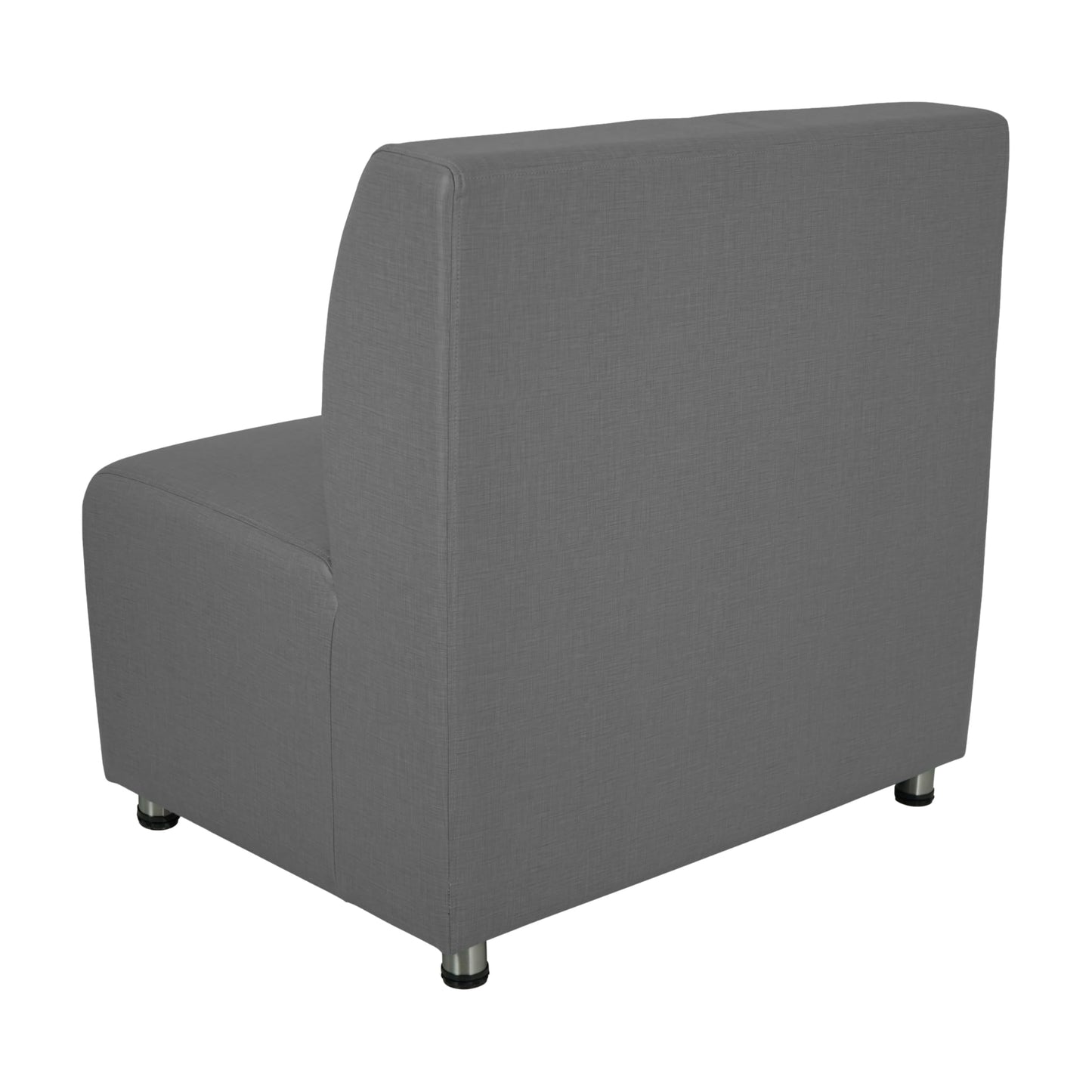 FDP Pro Series Connect Modular Chair Designed for Custom Configurations and Interconnectivity Hand Upholstered Commercial Furniture for Hotel Lobby, Office, Restaurant, Library- Slate Gray Crosshatch