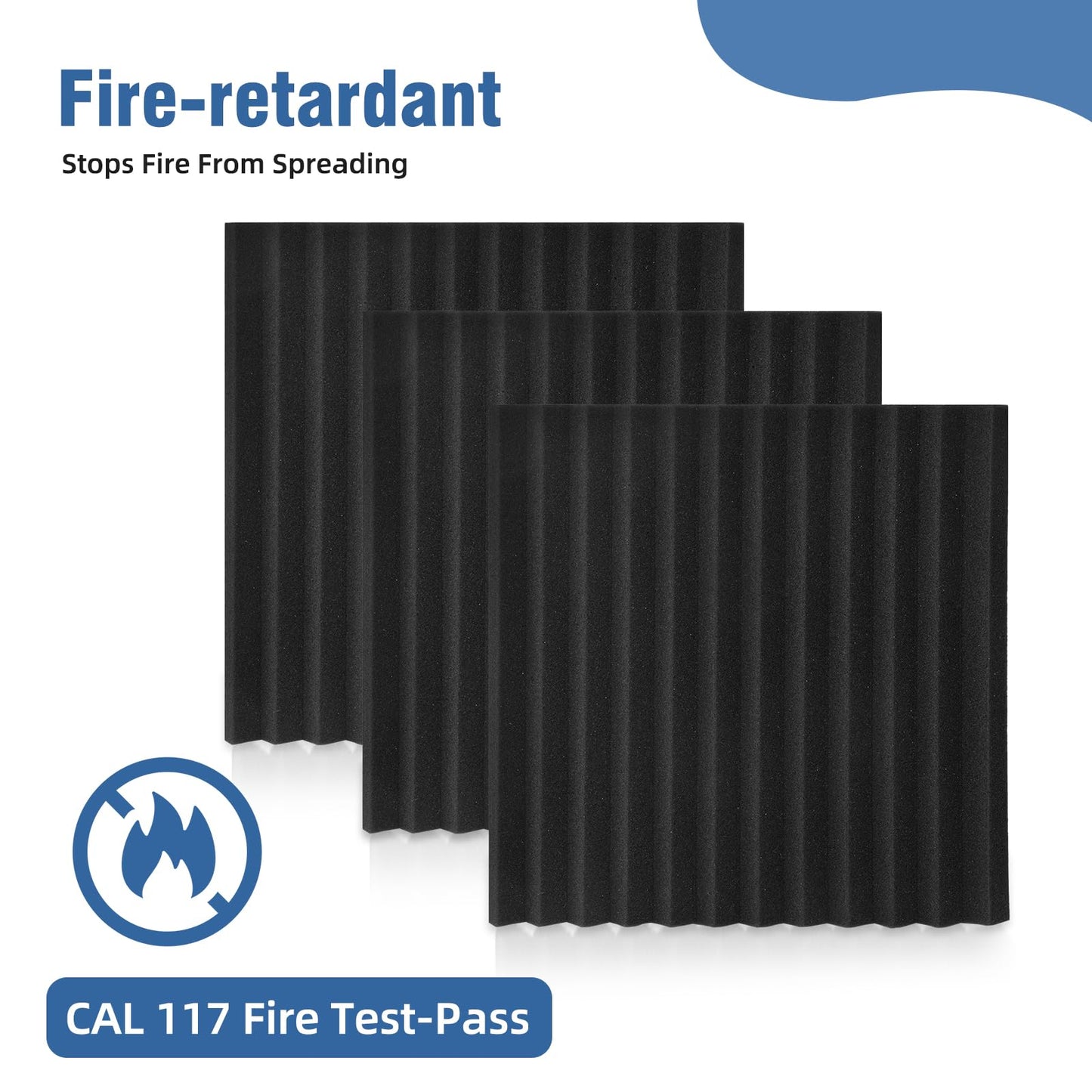 12 Pack Sound Proof Foam Panels,12"×12"×1" Acoustic Foam Panels, High Density Soundproof Wall Panels for Home Office Recoding Studio,With 250PCS Adhesive Stickers (Black, 12 Pack)