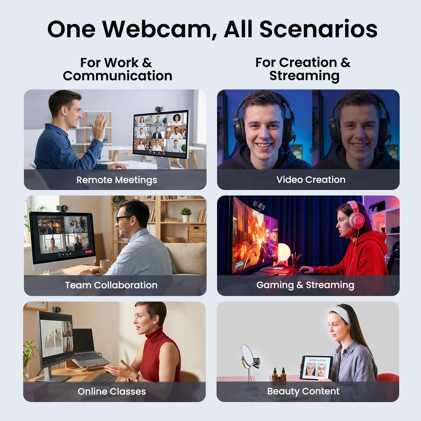 EMEET C960 Ultra 4K Webcam for Mac & PC, 1/1.5" Large Sensor, Metal Body, 0.2s Autofocus, DRC, Whiteboard Mode, Built-in Privacy Cover, 2 Mics, USB Webcam 4K for Meetings, Streaming & Content Creation