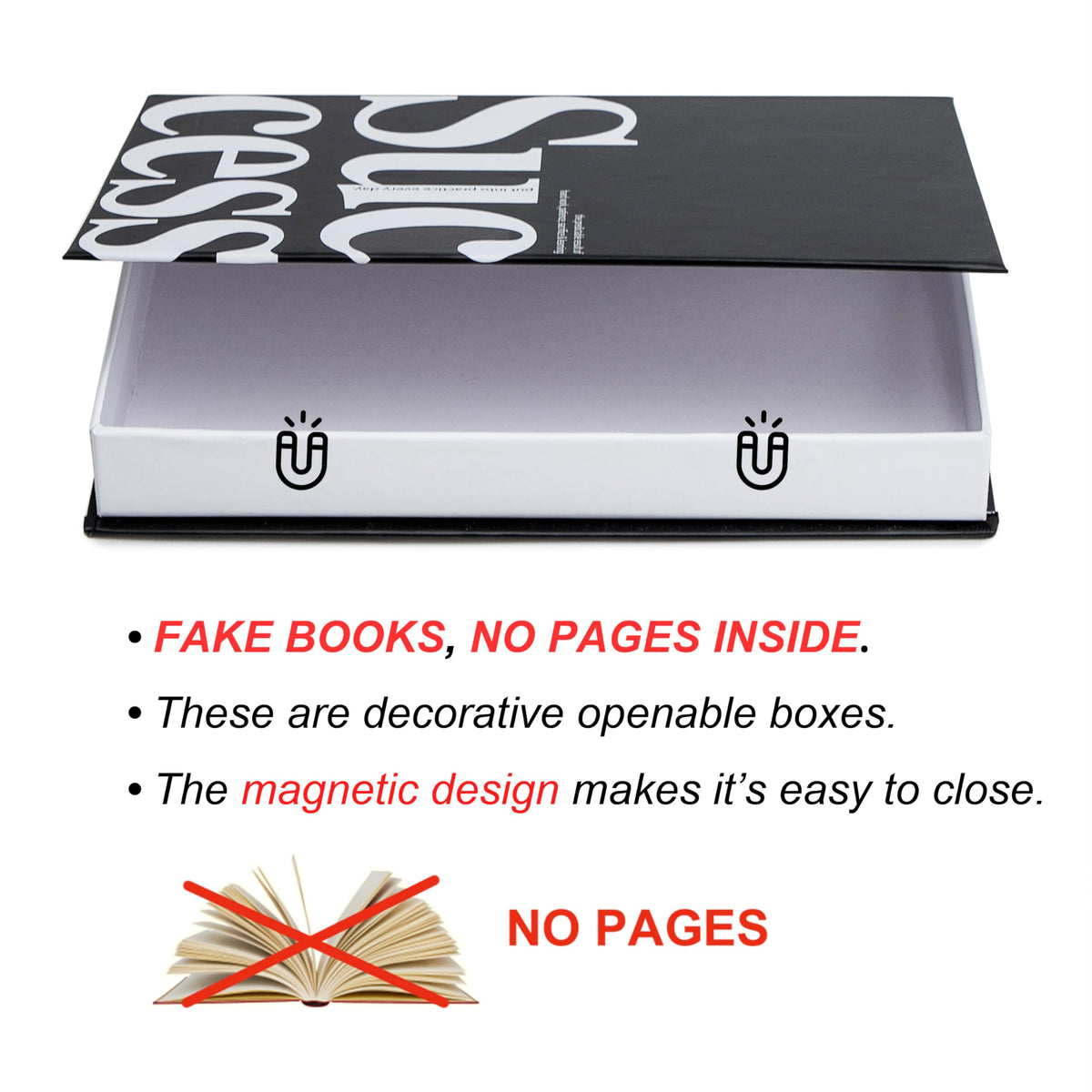 TwoDays Motivational Office Decor: Modern Decorative Books (Set of 3), 6.7 x 9.8 x 1.4 inches