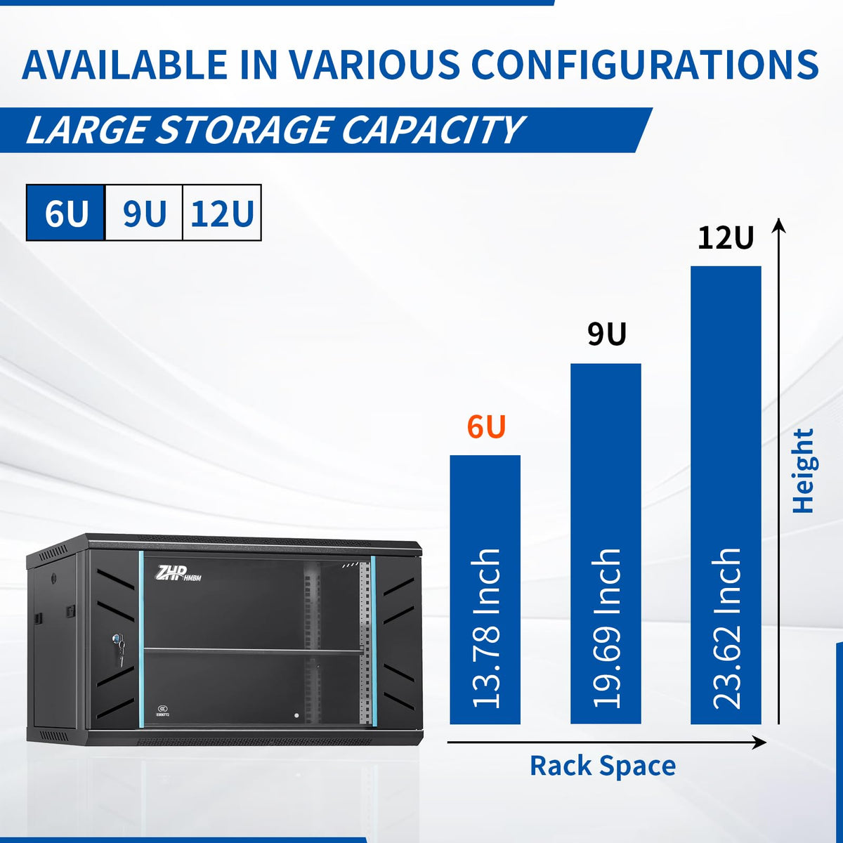ZHPHMBM 6U Wall Mount IT Network Rack Cabinet - SPCC Cold-Rolled Steel with Vents for Heat Dissipation, Easy Assembly and Cable Routing 15 in Depth for AV and Network Equipment