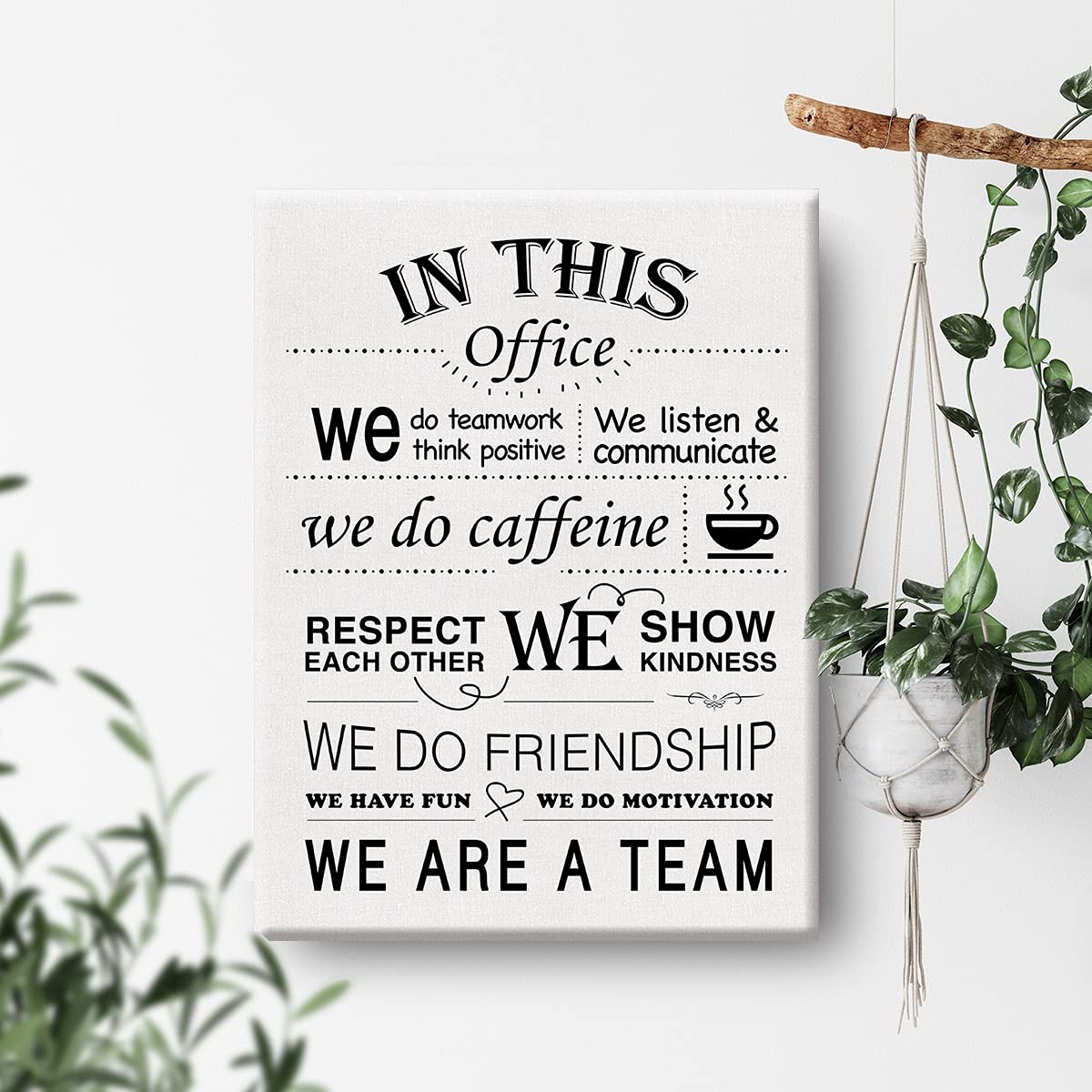 Inspirational Office Wall Art in This Office Quote Canvas Painting Prints for Wall Decor Framed Motivational Artwork Gifts(12x15 Inch)