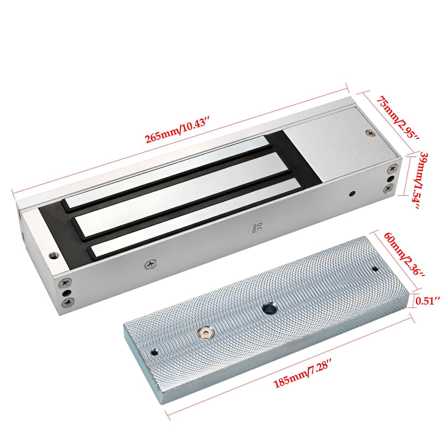 Electromagnetic Lock with Z and L Bracket 1200LBS 500KG Holding Force Electric Magnetic Door Lock 12V Fail Safe NC Mode for Access Control System
