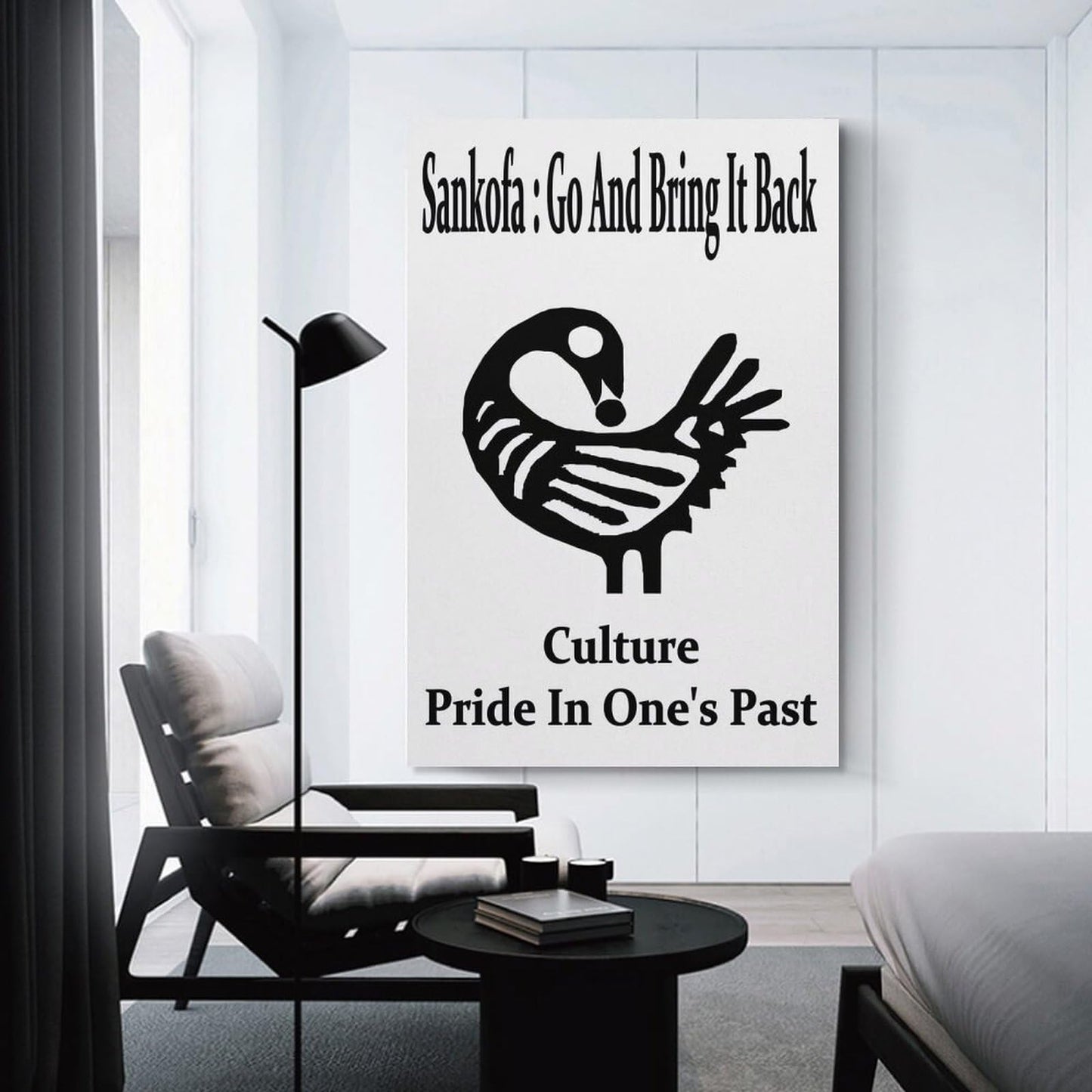 Sankofa Go And Bring It Back Adinkra Symbol Pride In Past Canvas Printing Wall Art Prints Posters Minimalist Scandinavian Wall Decor for Living Room Bedroom Office Classroom 12x18inch(30x45cm)