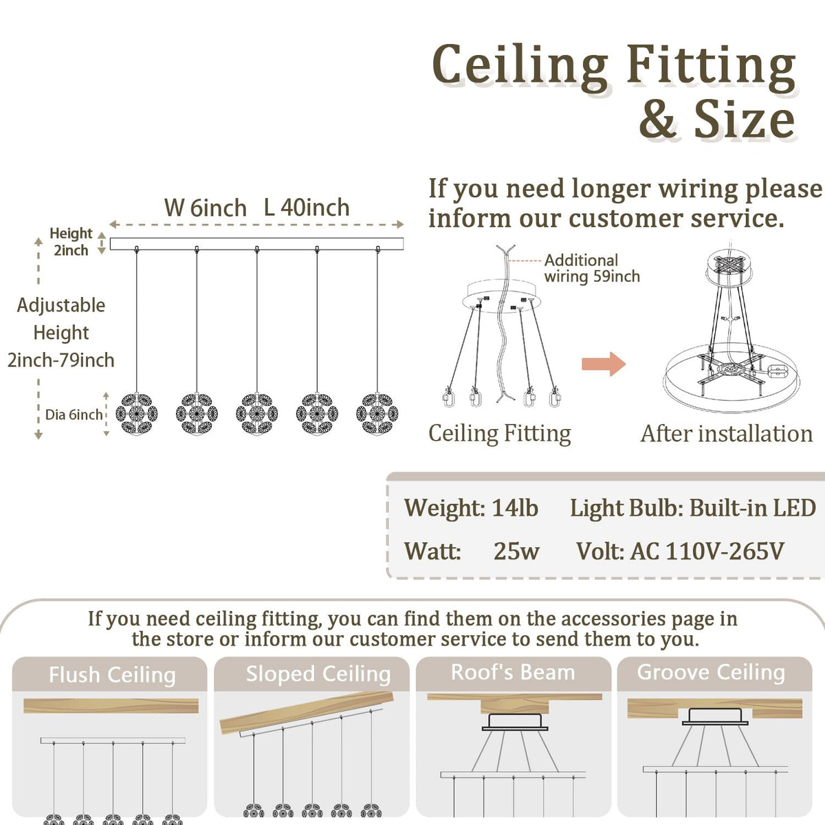 ykolupty 5-Lights Crystal Globe Pendant Light Kitchen Island Black Linear Chandeliers for Dining Room,LED Dimmable Globe Chandelier for Kitchen Living Room Foyer