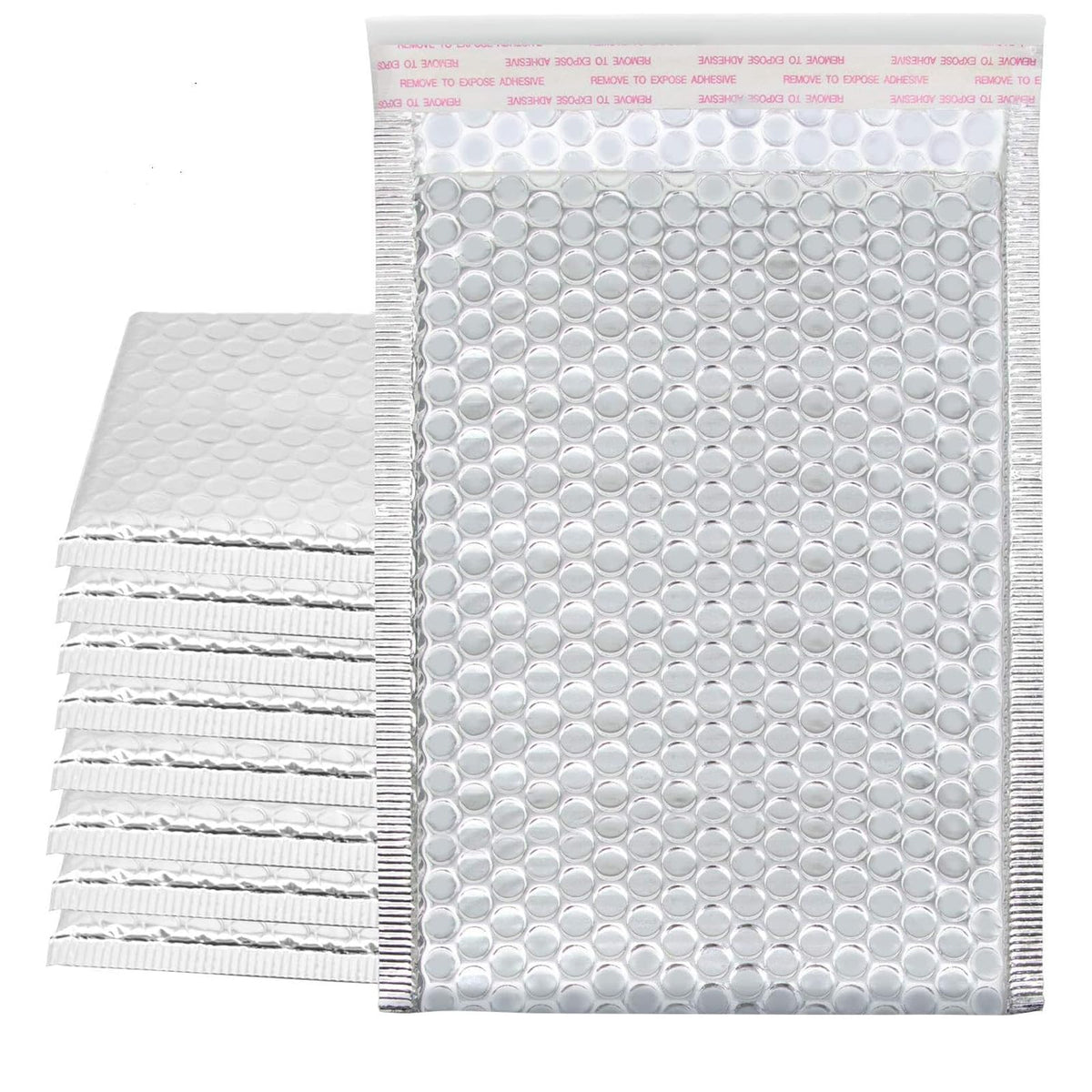 YUENPUN 50 Pack 7 x 9 Inch Metallic Bubble Mailers, Silver Padded Mailing Envelopes, Foil Self Seal Padded Envelopes for mailing, packing