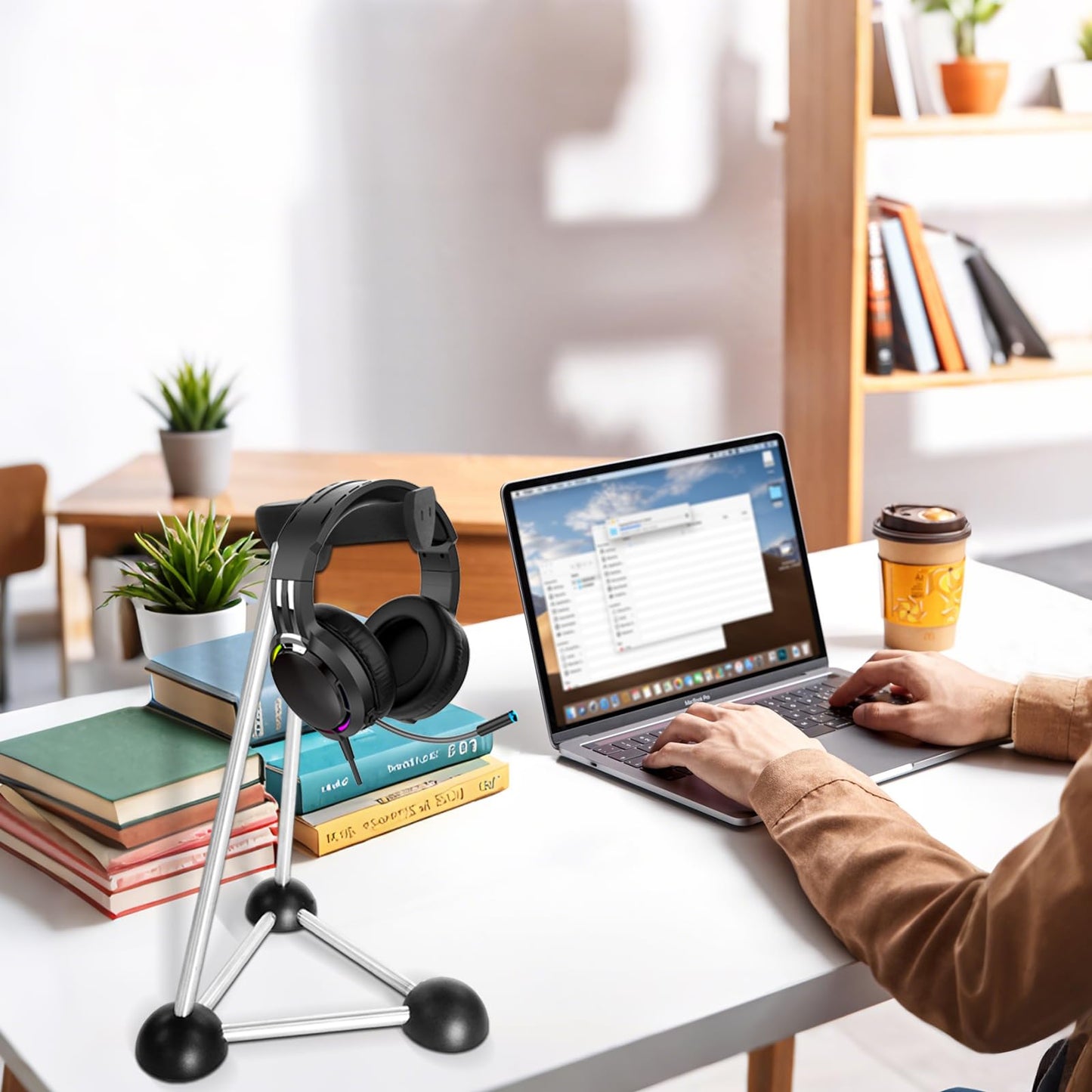 Headphone Stand, Desktop Headset Holder, Desk Earphone Stand, Gaming Headsets, for SteelSeries/Logitech/HyperX/Sony/Beats/Sennheiser/Anker/Xbox, and All Headphones.(Red) (Black)