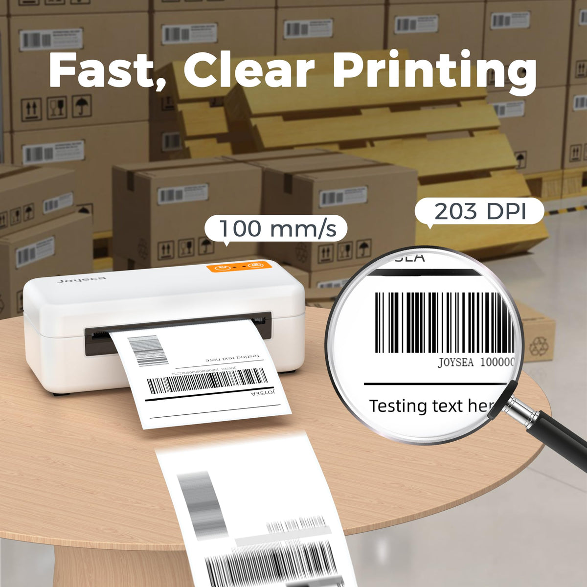 Joysea Bluetooth Shipping Label Printer, E41 Pro 4x6 Wireless Thermal Printer for Amazon, FedEx, USPS Labels, Compatible with iOS, Android, Windows Mac