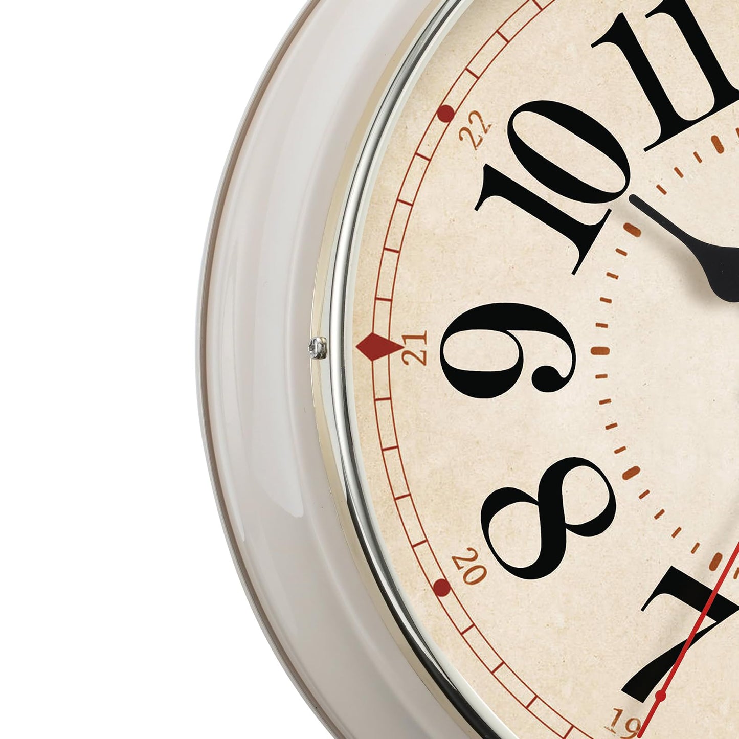 HYJOOY Wall Clock Metal 12.4" Retro Vintage Wall Clocks Countryside Style Silent Non Ticking Easy to Read for Living Room, Kitchen, Bedroom, Office, Bar(12.4" Beige)