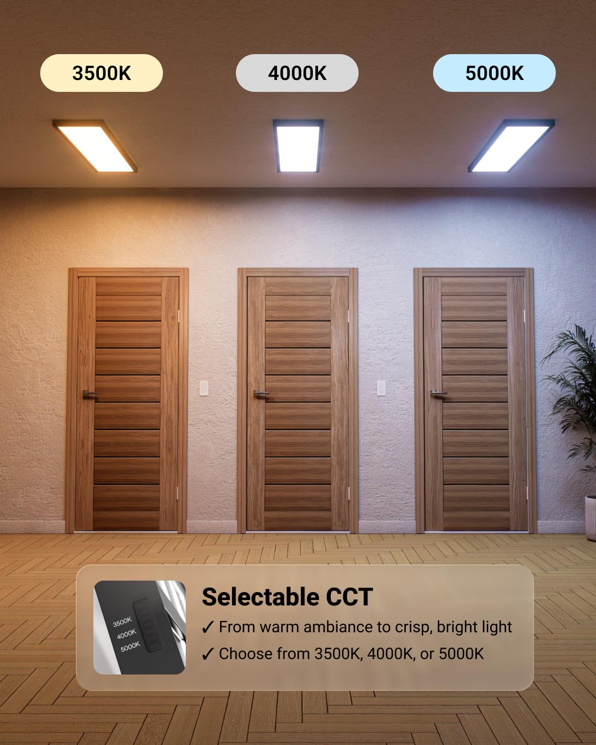 Sunco 2 Pack 1x4 LED Flat Panel Light, Dual Selectable CCT 3500K/4000K/5000K & Selectable Wattage 30W/40W/46W, 5700LM, 0-10V Dimming, Matte Black Drop Ceiling Fixture - ETL, DLC