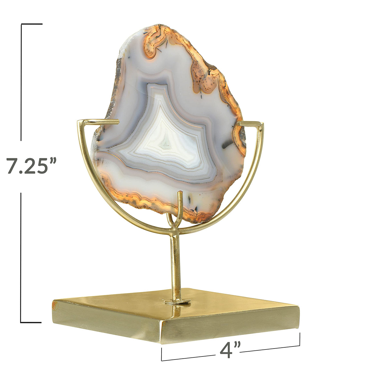 Creative Co-Op Main + Mesa Natural Brown Agate on Stand