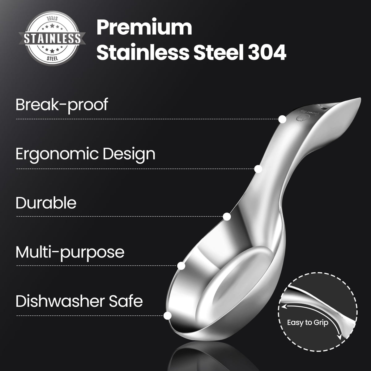 Break-Proof Kitchen Spoon Rest for Stove Top – Premium Stainless Steel Spoon Holder for Kitchen Counter – Mirror-Polished, Heavy-Duty with a Luxury Look – Dishwasher Safe & 5-Year Warranty