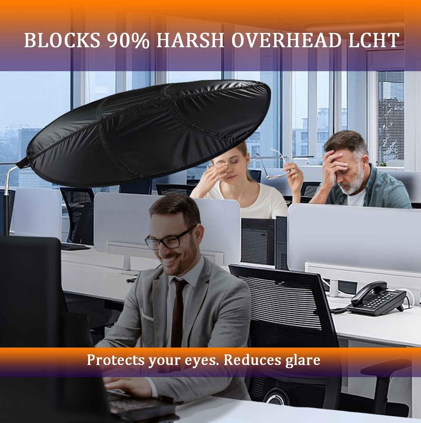 Office Cubicle Shade Cubicle Desk Light Shield to Block Anti-Glare Cover Light Sensitive Professionals Cubicle Light Quick Install Shading Light Shade with Clamp(Leaf)