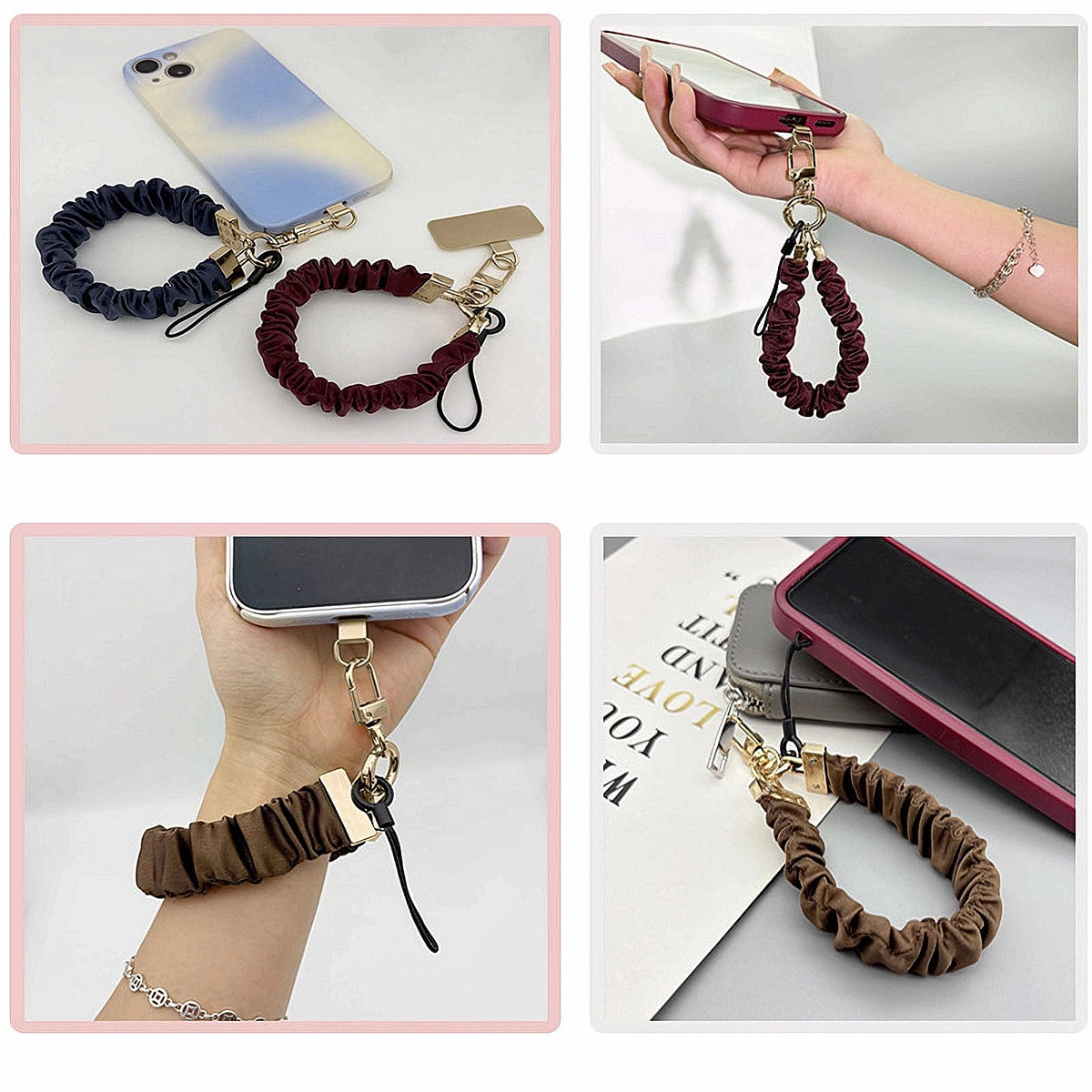 Long Pond Secure Adjustable Cell Phone Wrist Strap, Stylish Bracelet Wristlet, Anti-Lost Elastic Band for iPhone 16 Pro Max&Most Cellphones or Car Keys | Workout & Travel - Black