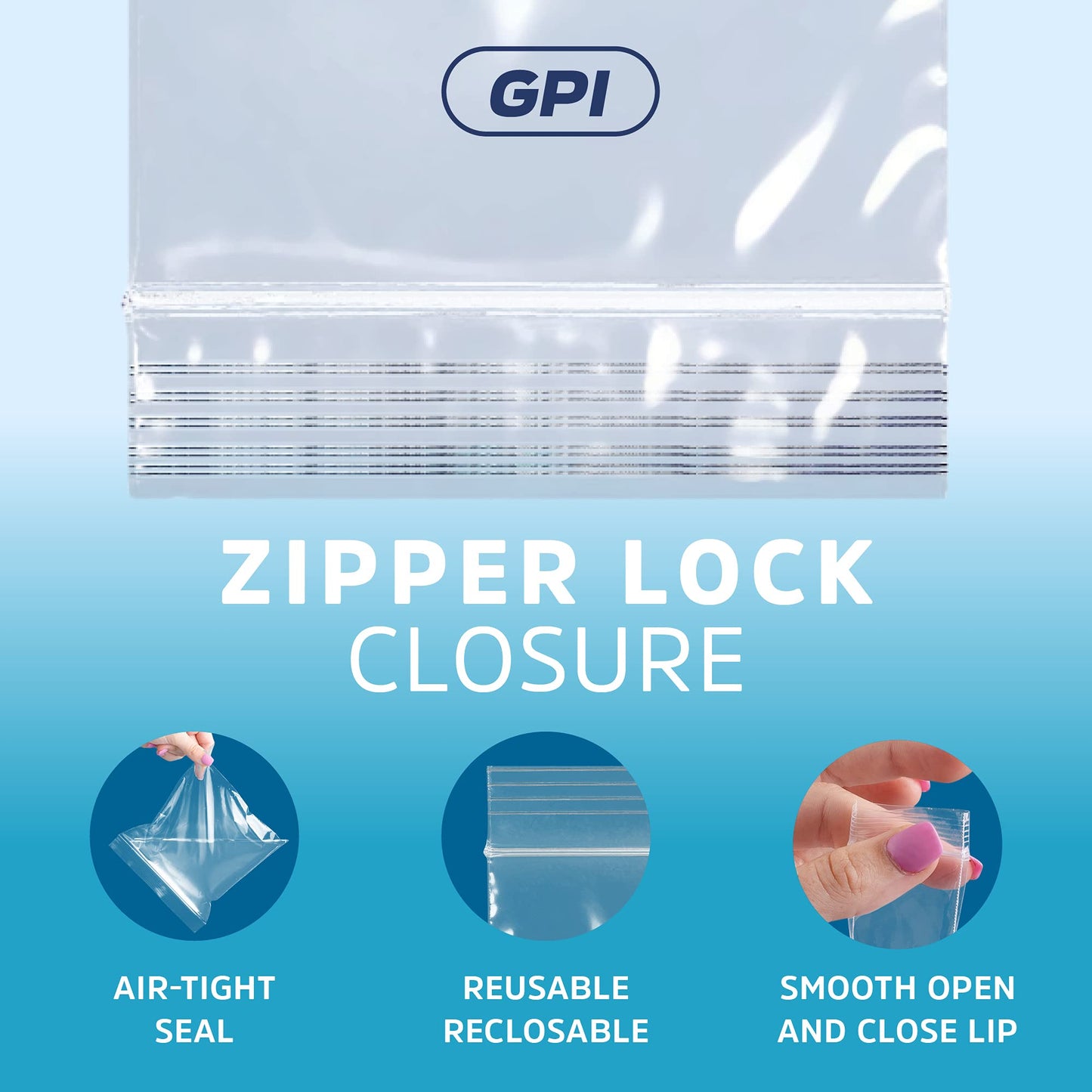 GPI - 2" x 12" Long Zip Bags, 200 Count, 2 Mil, Clear Plastic Reclosable Zipper Poly Baggies, with Resealable Zip Top Lock Seal, for Incense, Necklaces, Jewelry, Medical Supplies, Beads & Seeds