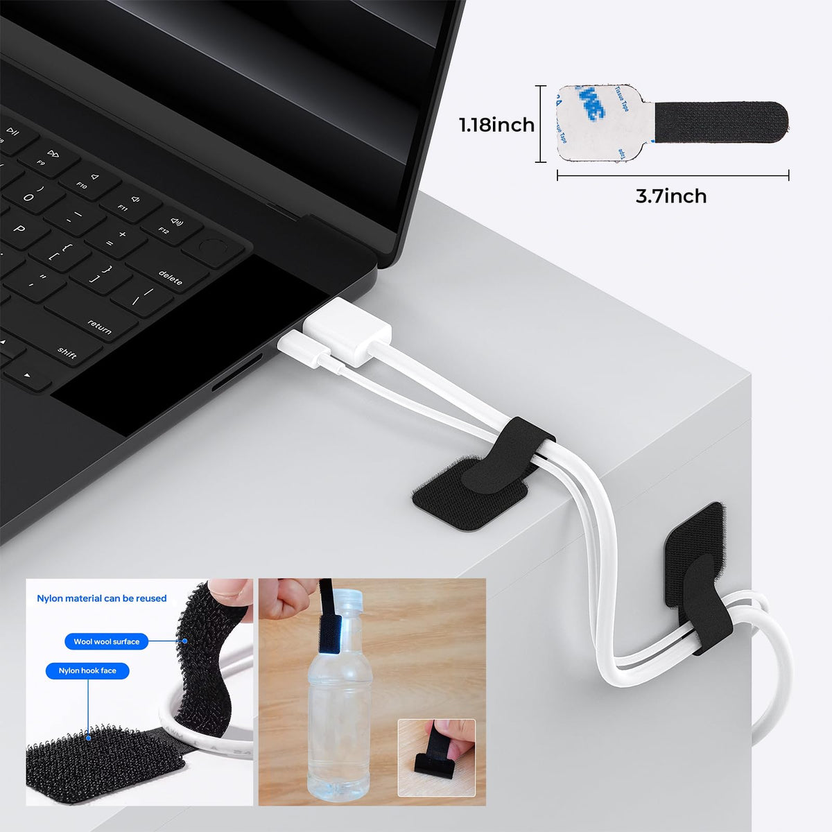AORUICN Cable Management Organizer Kit, Desk Cable Organizer, Cable Management Under Desk, Wire Management and Cord Organizer for Home, Office, Standing Desk
