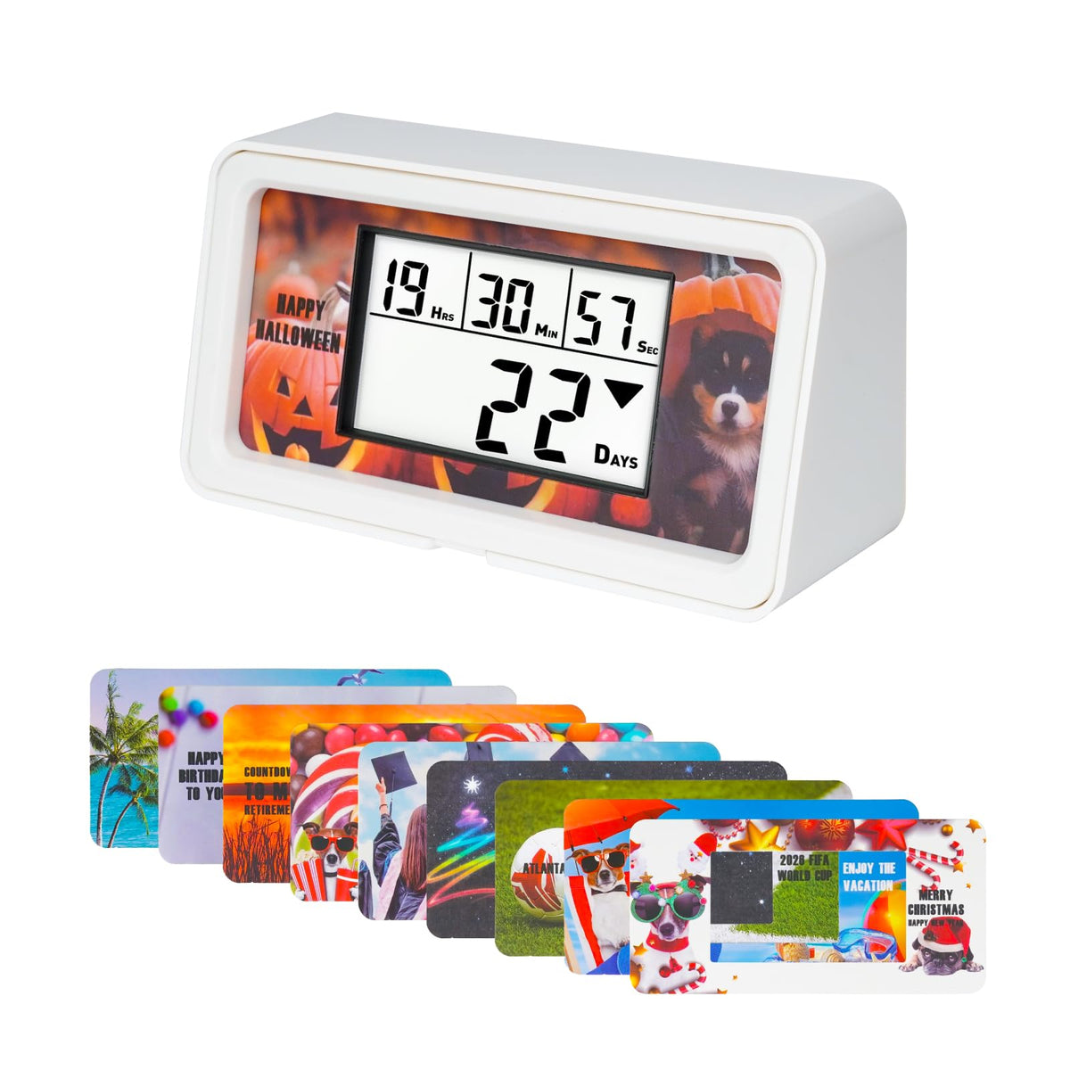 NInE-ROnG Backlight Digital 9,999 Days Countdown Timer Big LCD Display Count Down for Retirement Vacation Graduation Christmas Weddings Birthdays Children's Day Halloween and Other Scenes (WT-10)