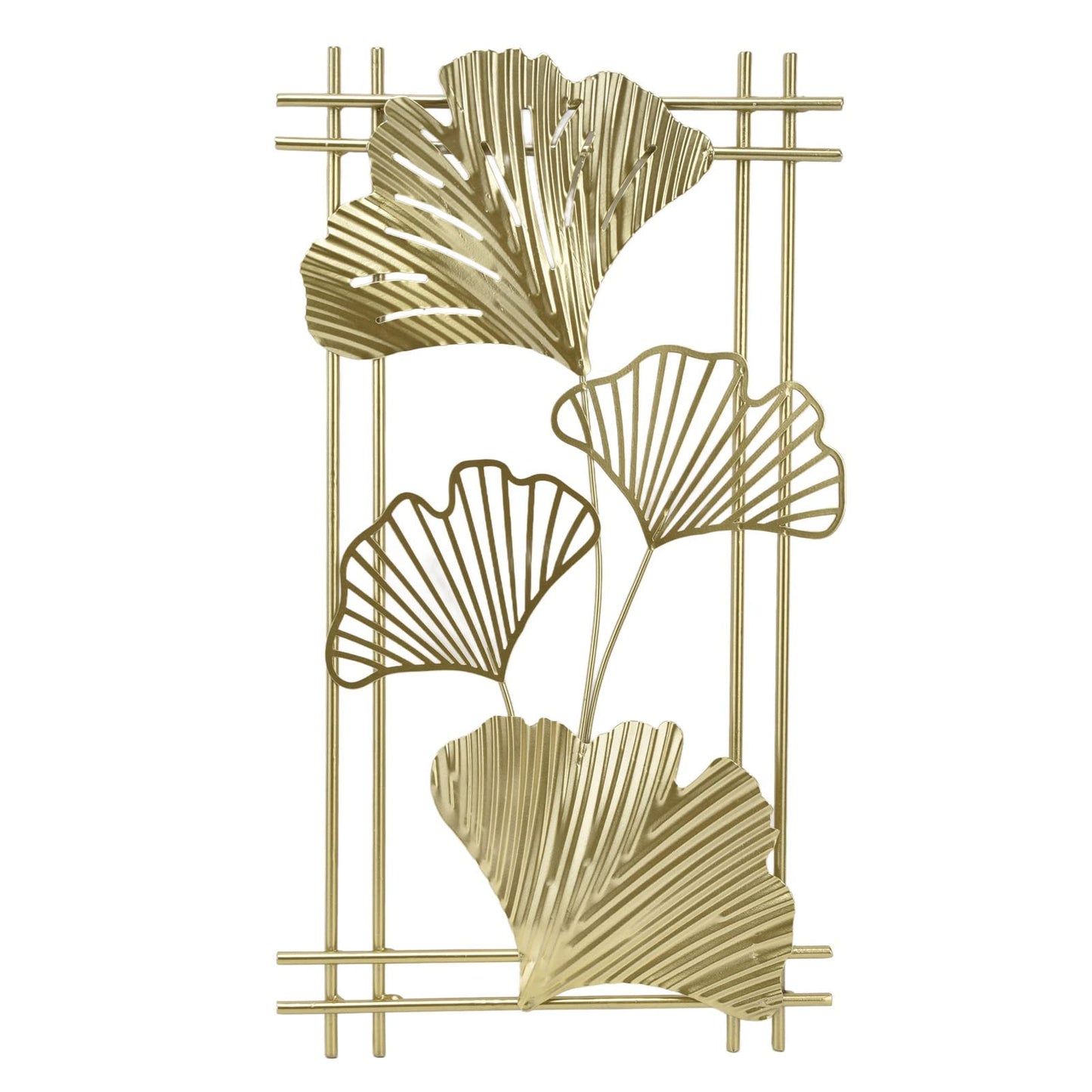 Omabeta Gold Metal Wall Decor, Aristocratic Luxurious Golden Leaf Wall Sculpture Assembly Free Elegant for Hotel