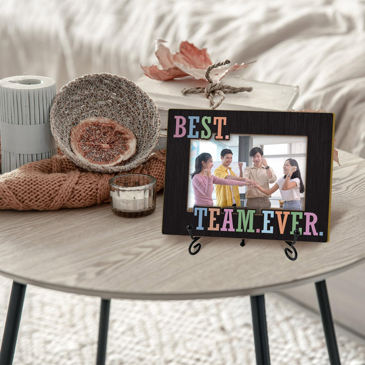 Qssfdgg Best Team Ever Picture Frame, Team Gifts for Employees Coworker Boss Staff, 4x6 Photos Frame with Stand for Home Office Tabletop Display Decorations-08