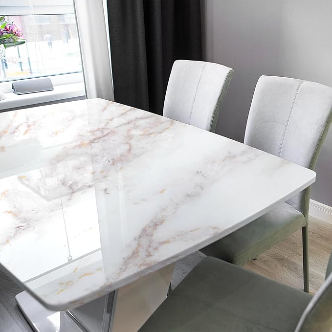 rabbitgoo Glossy Marble Contact Paper Peel and Stick Wallpaper 11.8" x 78.7"