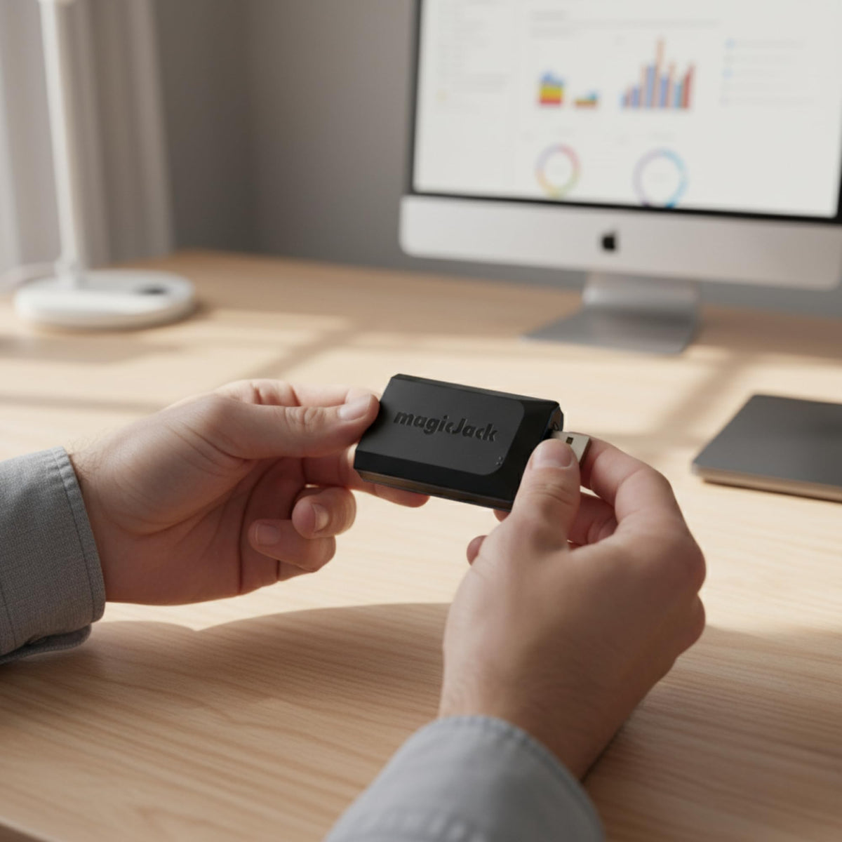 magicJack VOIP Phone Adapter - Unlimited Calls to US & Canada, No Monthly Bill, Portable Internet Phone with App, magicIN™ & magicOUT™ Service