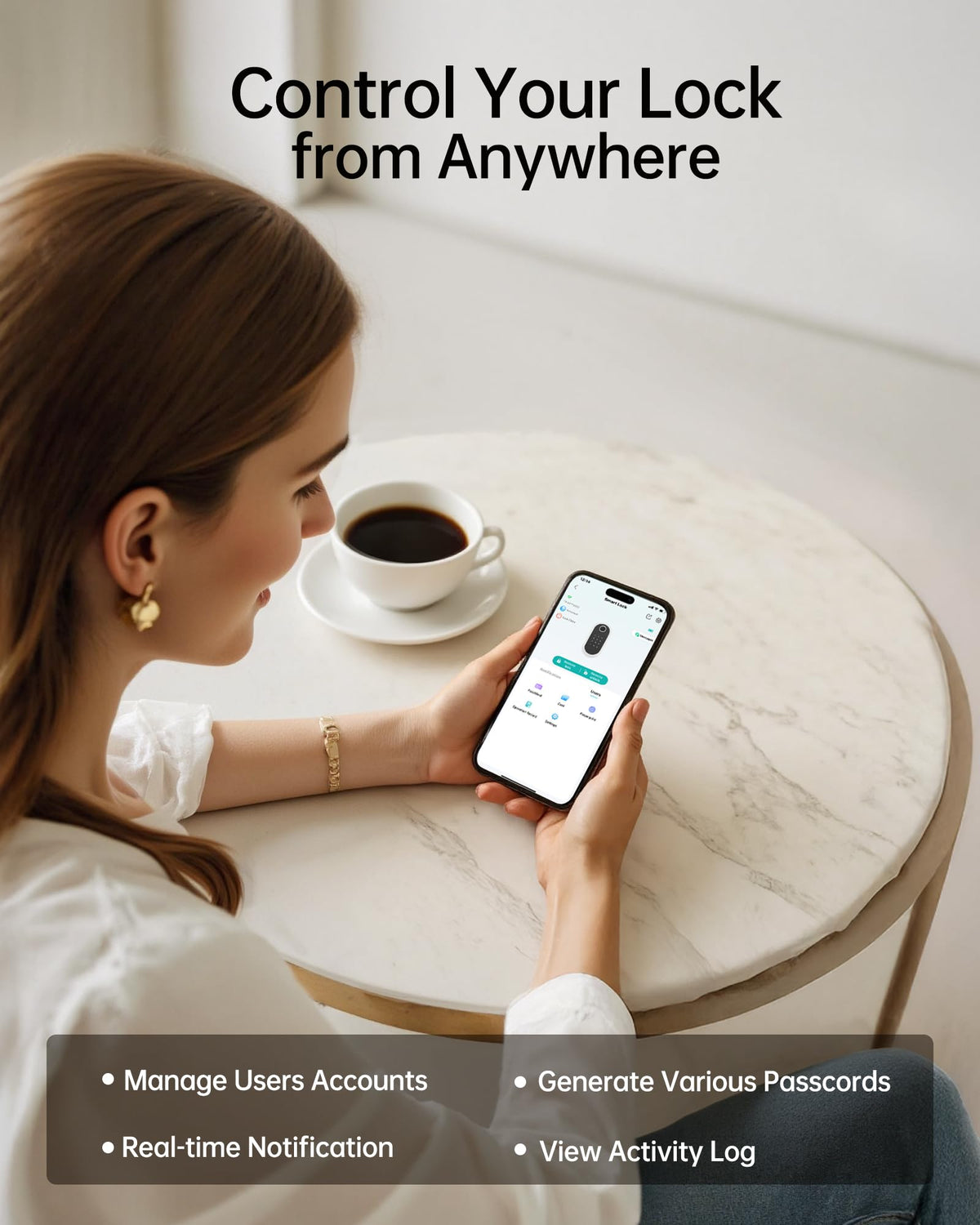 WiFi Smart Lock for Front Door – Firstriver Keyless Entry Electronic Deadbolt with Biometric Fingerprint & Digital Keypad Built-in Wi-Fi App Control Auto Lock Compatible with Alexa & Google Assistant