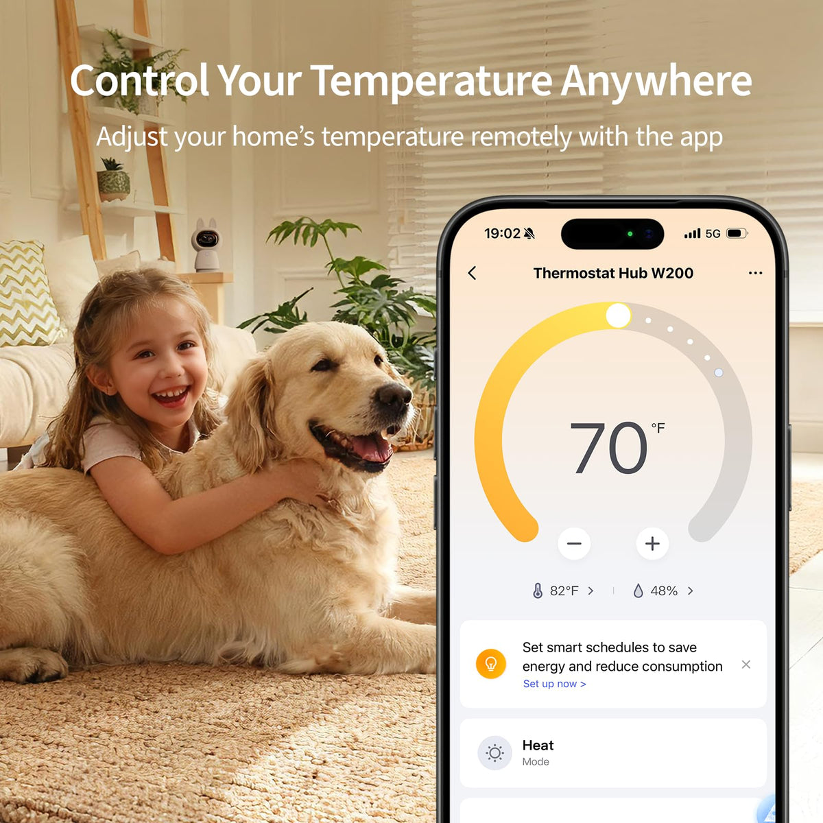 Aqara Smart Thermostat W200 with Apple Adaptive Temperature & Clean Energy Guidance, 4" Touchscreen, Matter Controller, Built-in Radar Sensor, Works with Apple Home, Siri, Google Assistant, Alexa