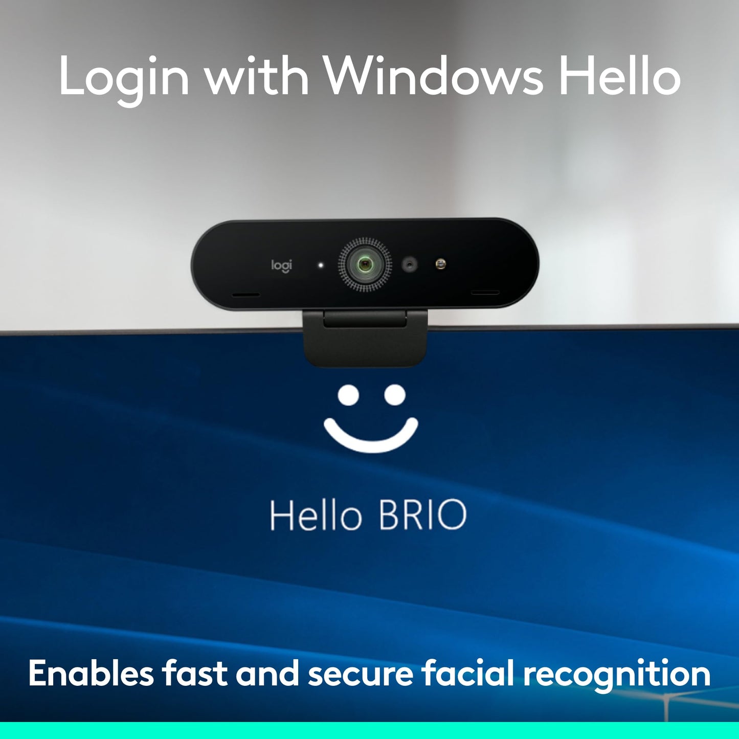 Logitech Brio 4K Webcam, Video Calling, Noise-Cancelling mic, HD Auto Light Correction, Wide Field of View, Windows Hello Works with Microsoft Teams, Zoom, Google Meet, PC/Mac/Laptop/MacBook/Tablet