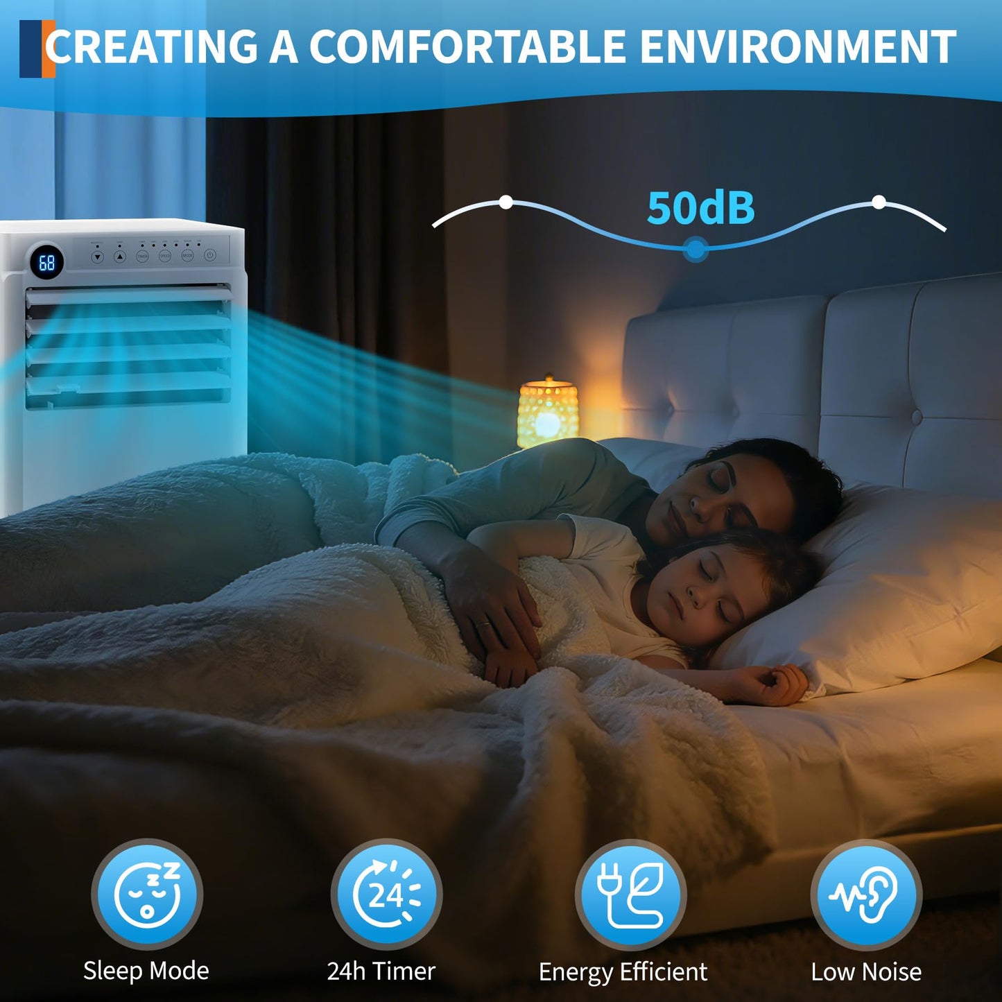 Portable Air Conditioner, 8000 BTU Small Portable AC Unit for Rooms to 350 Sq. Ft. with Cooling, Dehumidifier & Fan Modes, Remote Control, LED Display, 24H Timer, Window Kit, for Bedroom, Office, Dorm
