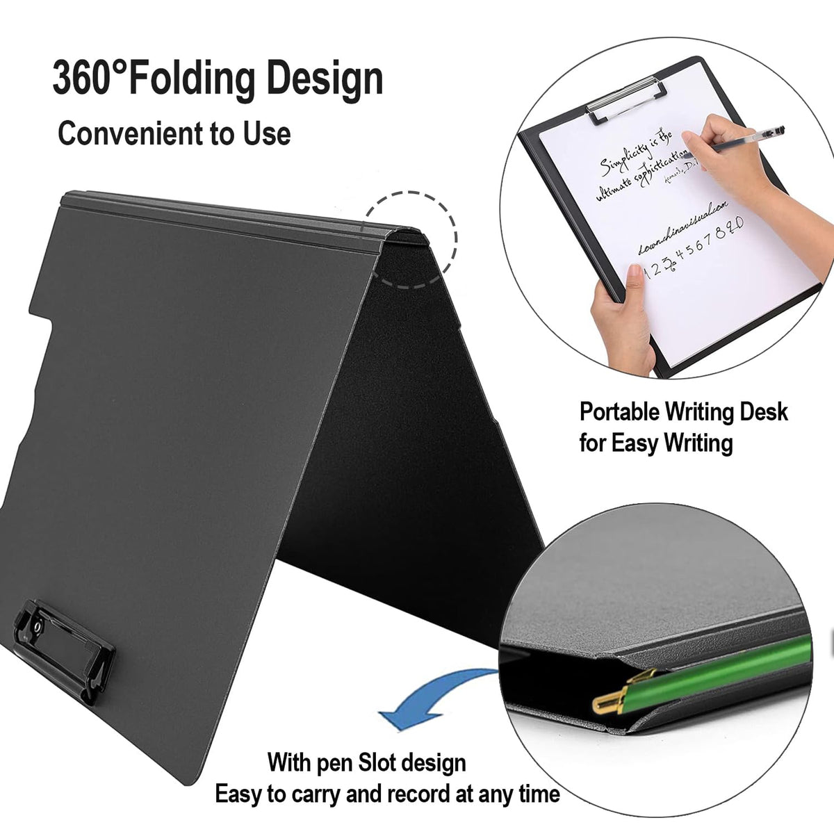 MUYICS 10 Pack Foldable Clipboards, A4 Clipboard Folder, Office Clipboard Folder with Double Clips Metal Clip, Storage Clipboards for Office, School or Medical Field(5 Colors)