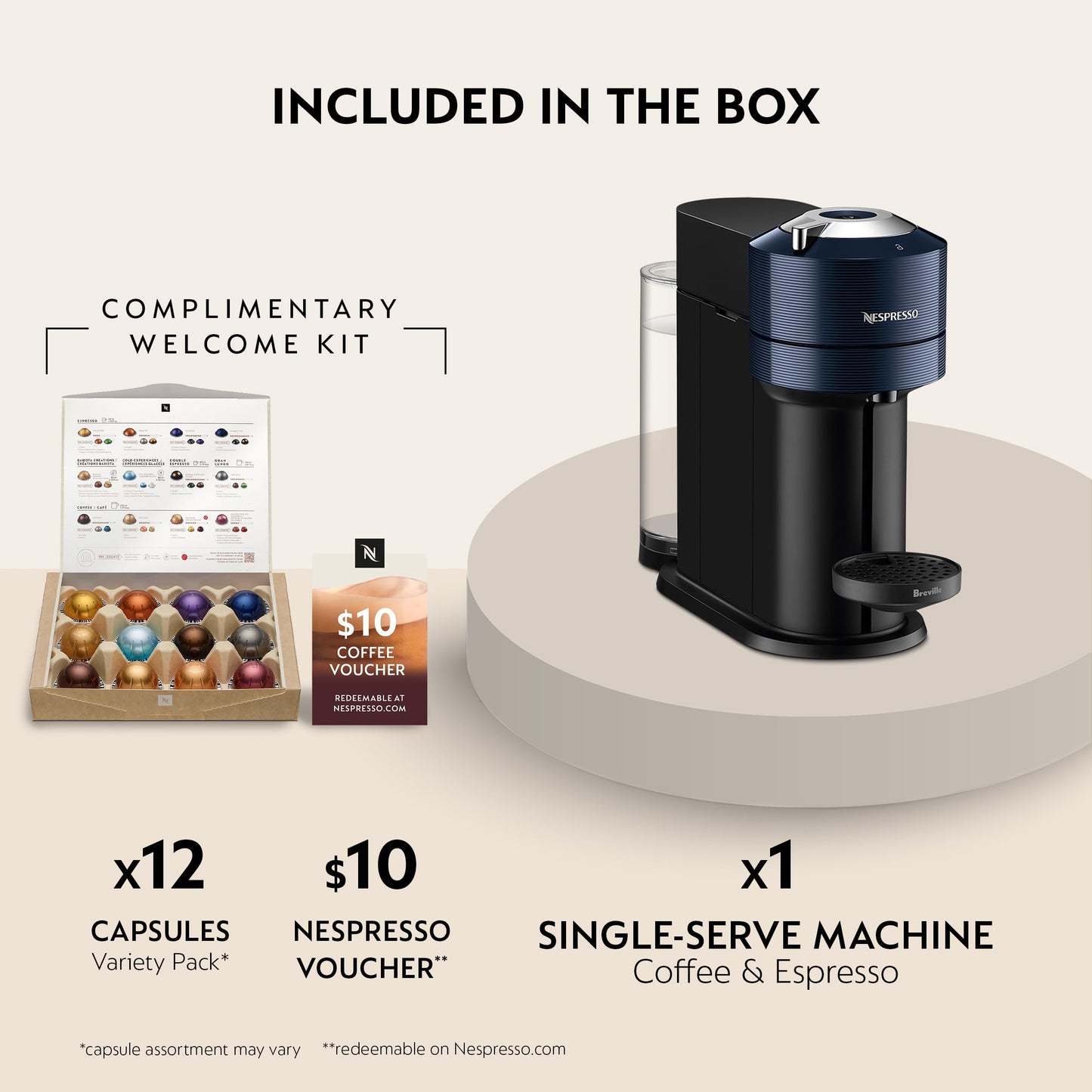Nespresso Vertuo Next Coffee and Espresso Maker by Breville, Navy