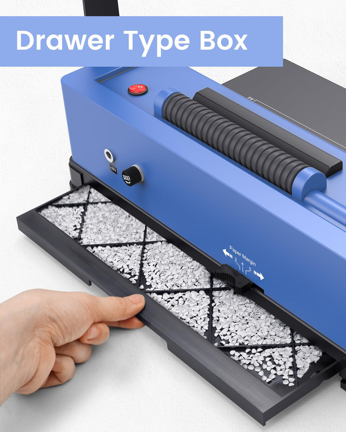 MAKEASY Spiral Binding Machine, 4:1 Pitch, 12 Sheets Punch Capacity, Electric Coil Insert, Book Binder Machine for A4/A5/Letter Size Paper, Comes with 100 pcs 5/16'' Coils & Pliers