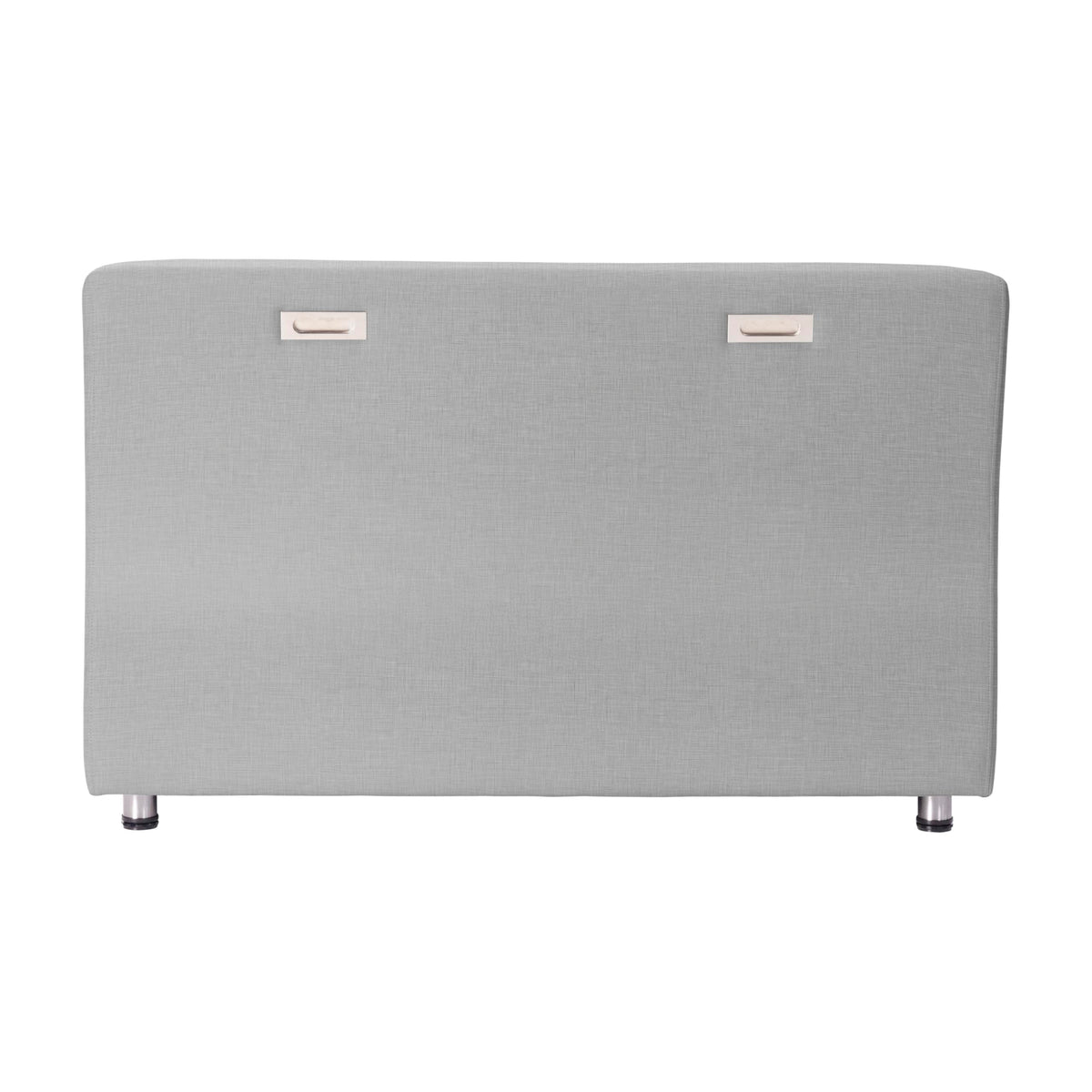 Factory Direct Partners FDP Pro Series Upholstered Armless Mobile Sofa with Locking Casters for Portability Commercial Seating for Hotel Lobby, Office, Restaurant, Waiting Room, Home - Slate Gray