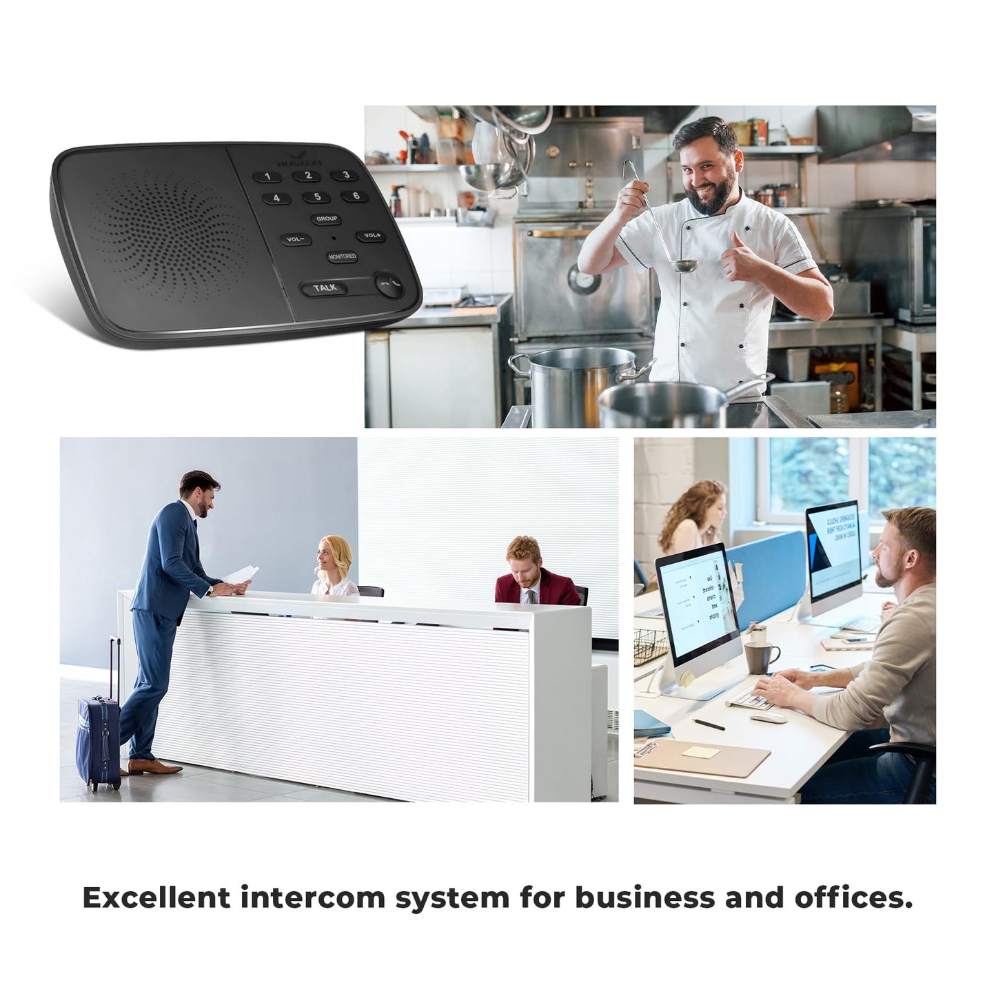 Hosmart UltraSpeak Intercoms Wireless for Home, 2025 Two-Way Real-time Intercom Full Duplex Wireless Intercom System for Home Use, House Intercom System for Business with 1200 Feet Range (2 Stations)