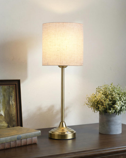 Cordless Table Lamp, 8000mAh, Dimmable, Ambient Light, 2700K, Touch Control, Portable, LED, Wireless, Rechargeable, Battery Operated, Desk Lamp, Kitchen Lamp, Fabric Shade, for Dining Room, Bedroom