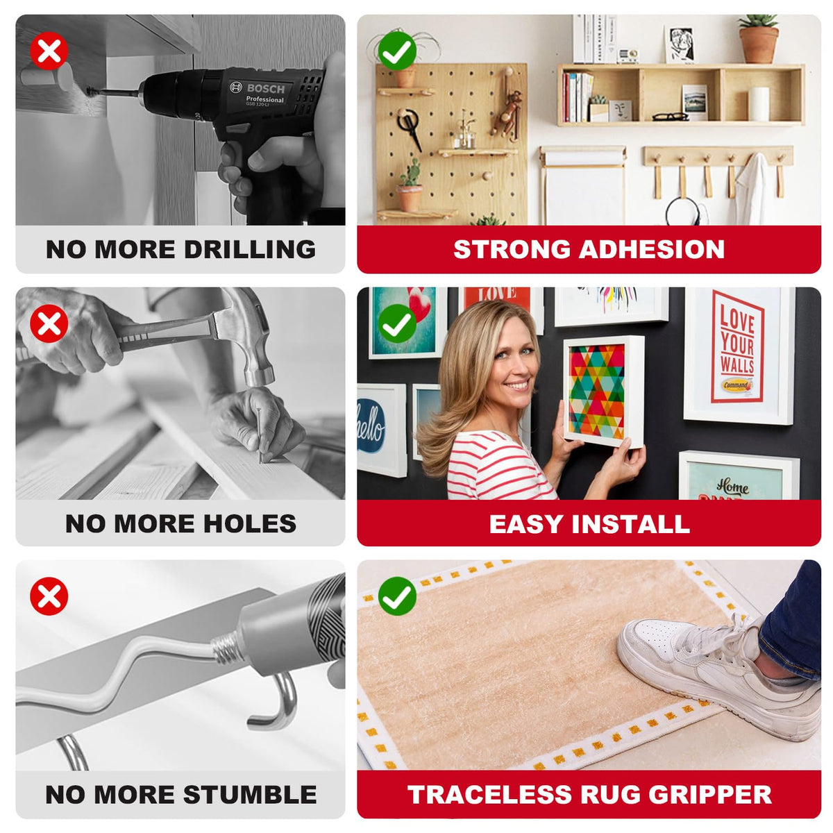 Sinfuo Double Sided Foam Tape Heavy Duty, Removable Damage Free Adhesive Tape, Residue Free Tape Picture Hanging Adhesive Strips Suitable for Indoor and Outdoor Installation Home Office(1.18" x 22Ft)
