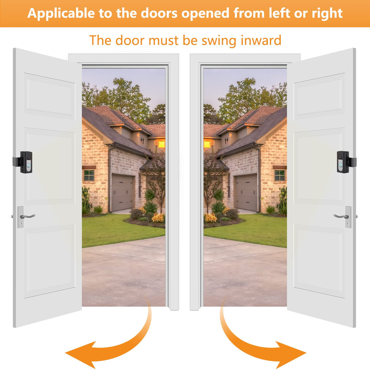 QIBOX Anti-Theft Video Doorbell Mount Compatible with Video Doorbell 4/3/3 Plus/2/1/(2020 Release), Adjustable No-Drill Mounting Bracket Wedge Adapter Holder Accessories for Home Rentals Office Room