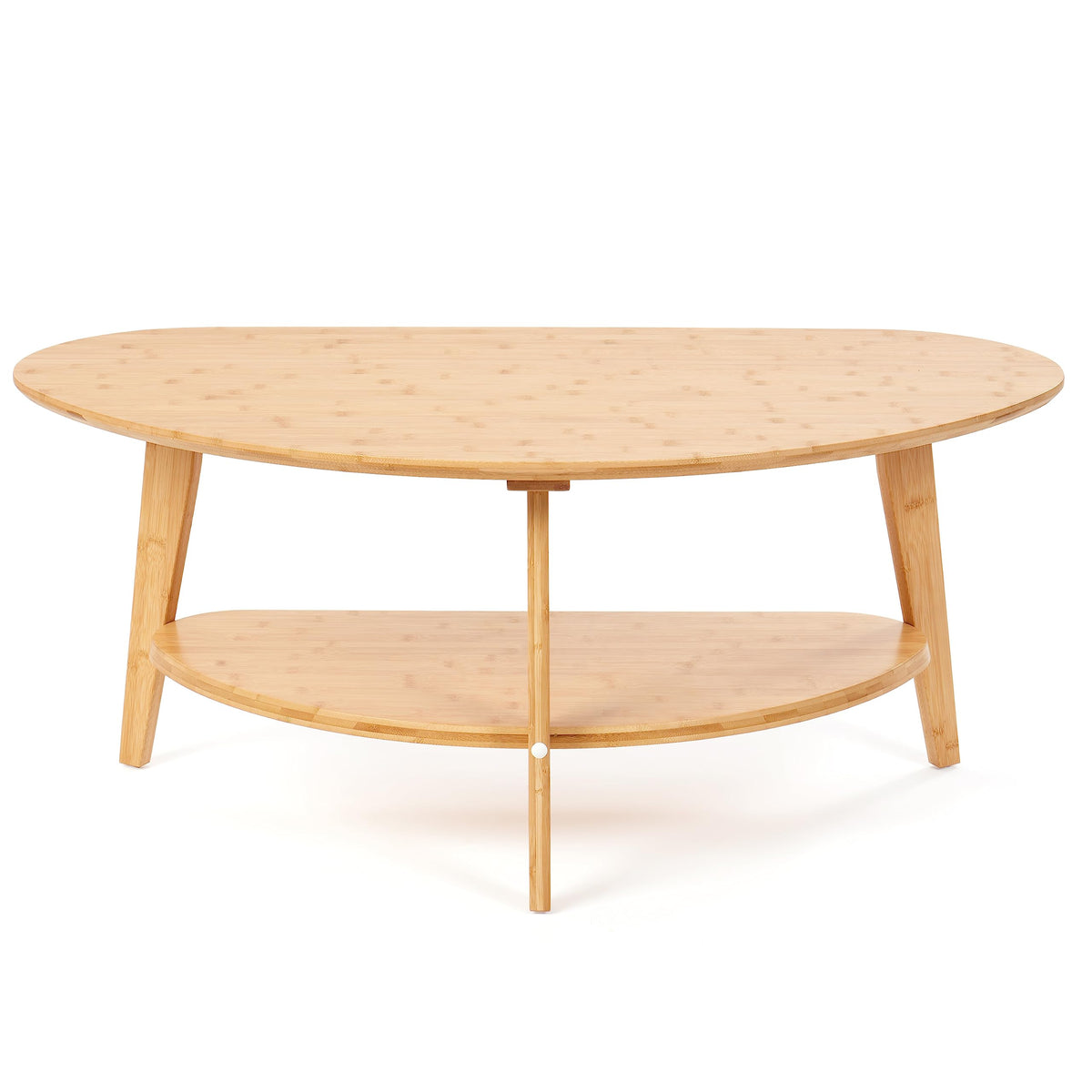NAVREX Coffee Table, Oval Coffee Tables for Living Room, 100% Solid Wood Coffee Tables, 40.2" Round Center Table for Bedroom Reception Office, Mid Century Modern Coffee Table, Easy Assembly