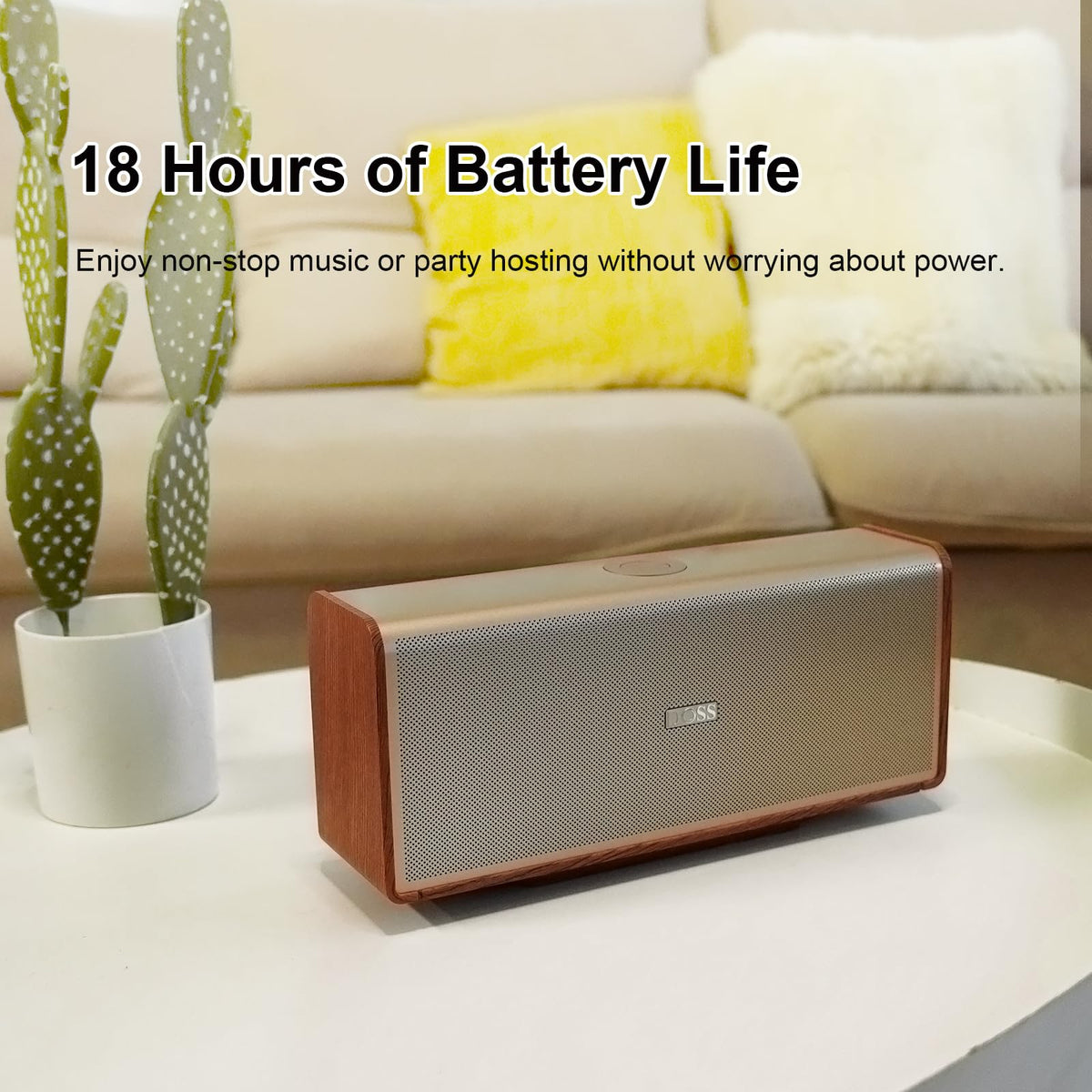 DOSS SoundBox Ultra Bluetooth Speaker with 2.1 Channel Audio, 80W Superior Sound with Deep Bass, Two DSP Technologies, 18H Playtime, BT 5.3, Wireless for Home, Office, Livingroom-Gold