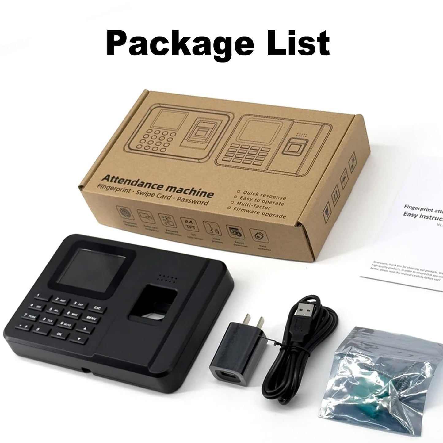 Rabitpos Time Clocks for Employees Small Business, Fingerprint + PIN, Biometric Clock in and Out Machine for Employees, No Monthly Fee, No Software Required
