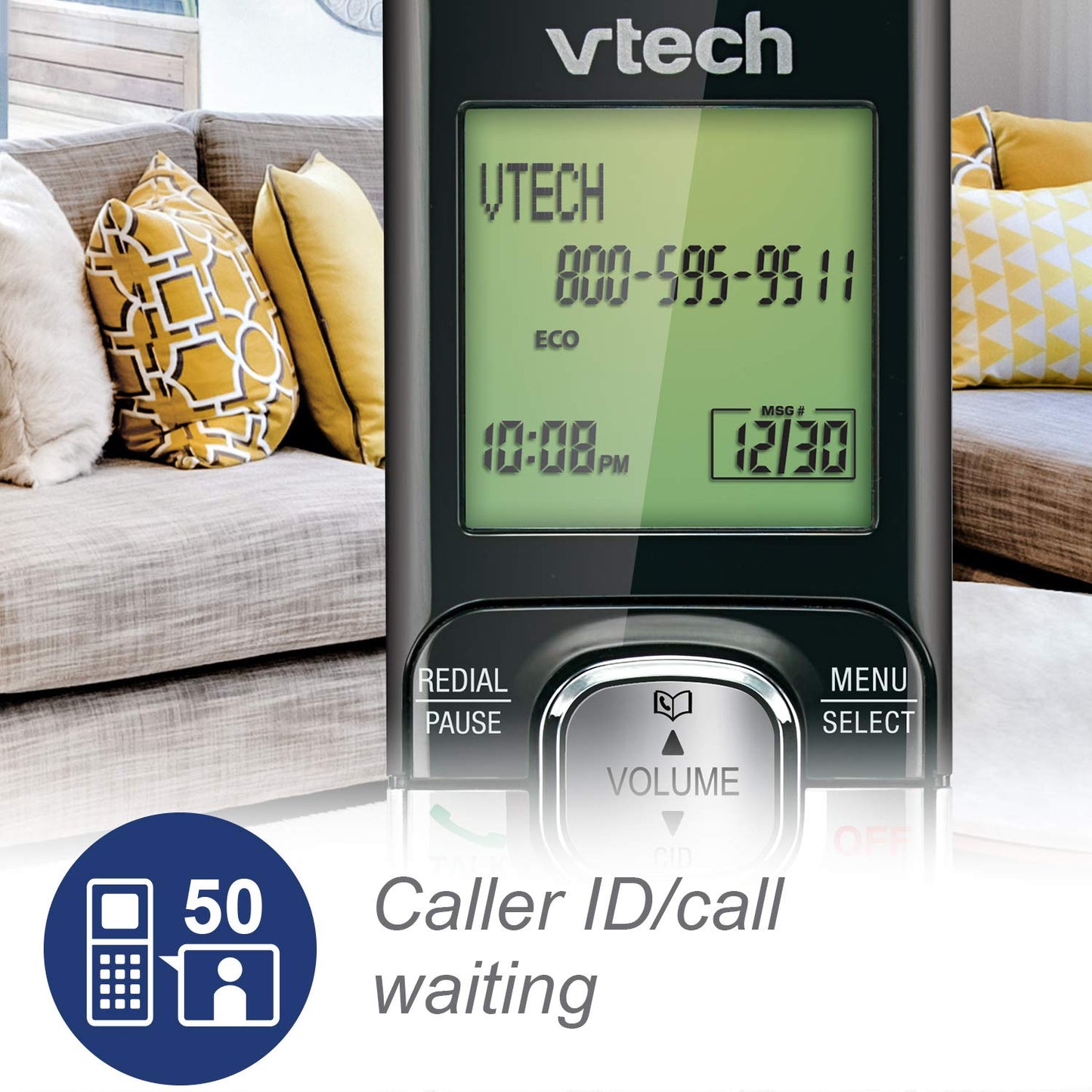 VTech CS6529-4B 4-Handset Cordless Phone with Answering Machine, Caller ID/Call Waiting, DECT 6.0 System, Wall Mountable
