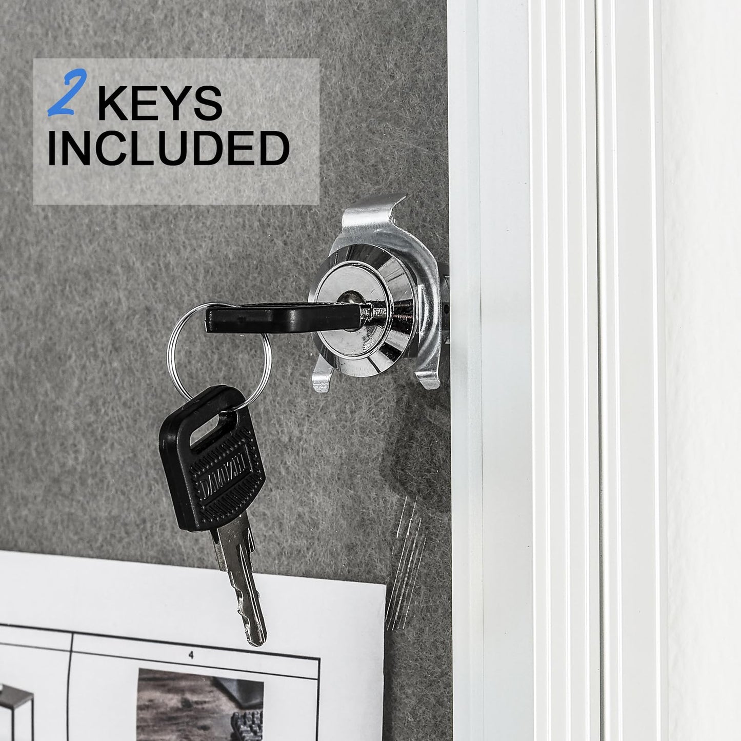 A AIRLLEN Enclosed Lockable Bulletin Board 24 x 36 Inch Indoor Notice Board with 2 Keys – Wall Mounted Felt Acrylic Display Case Aluminum Frame for Office, School, Hallway