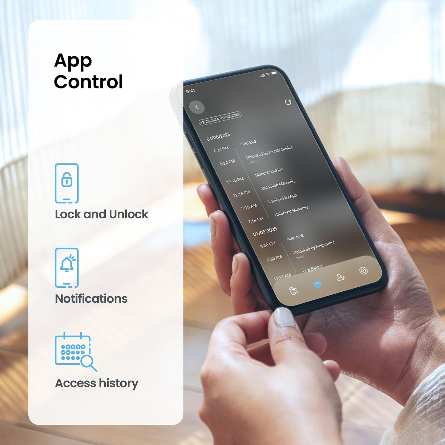 Lockly Secure Pro Smart Lock Wi-Fi, Keyless Entry Digital Keypad Door Lock, 3D Biometric Fingerprint Sensor Front Door Lock with Handle, Voice Control & Auto Lock - Latch Edition