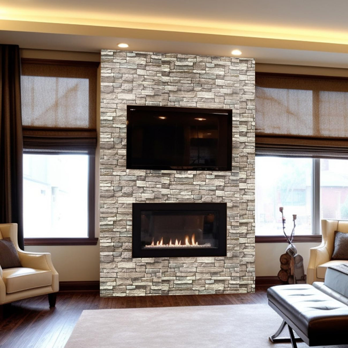 Yutianli 10PSC 3D Wall Panels Peel and Stick Faux Brick Wall Panels Self-Adhesive 3D Brick Wallpaper Foam Stone Wall Panel