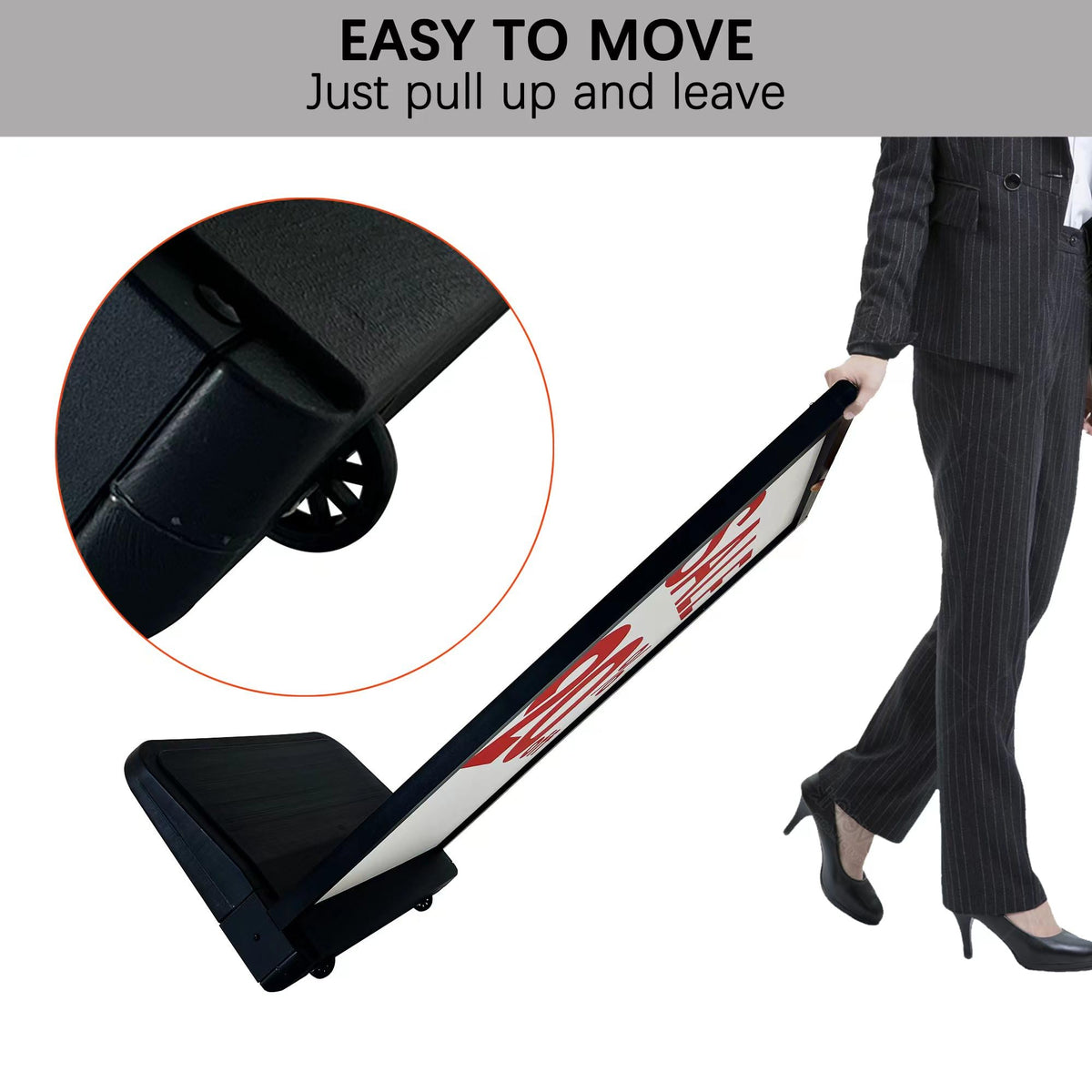 4U Media&Displays Outdoor Banner Stand Board Sign Holder Stand Display with Water Refillable Base -- 23 ½"x35 ½ (NEW A-Frame) with Wheels