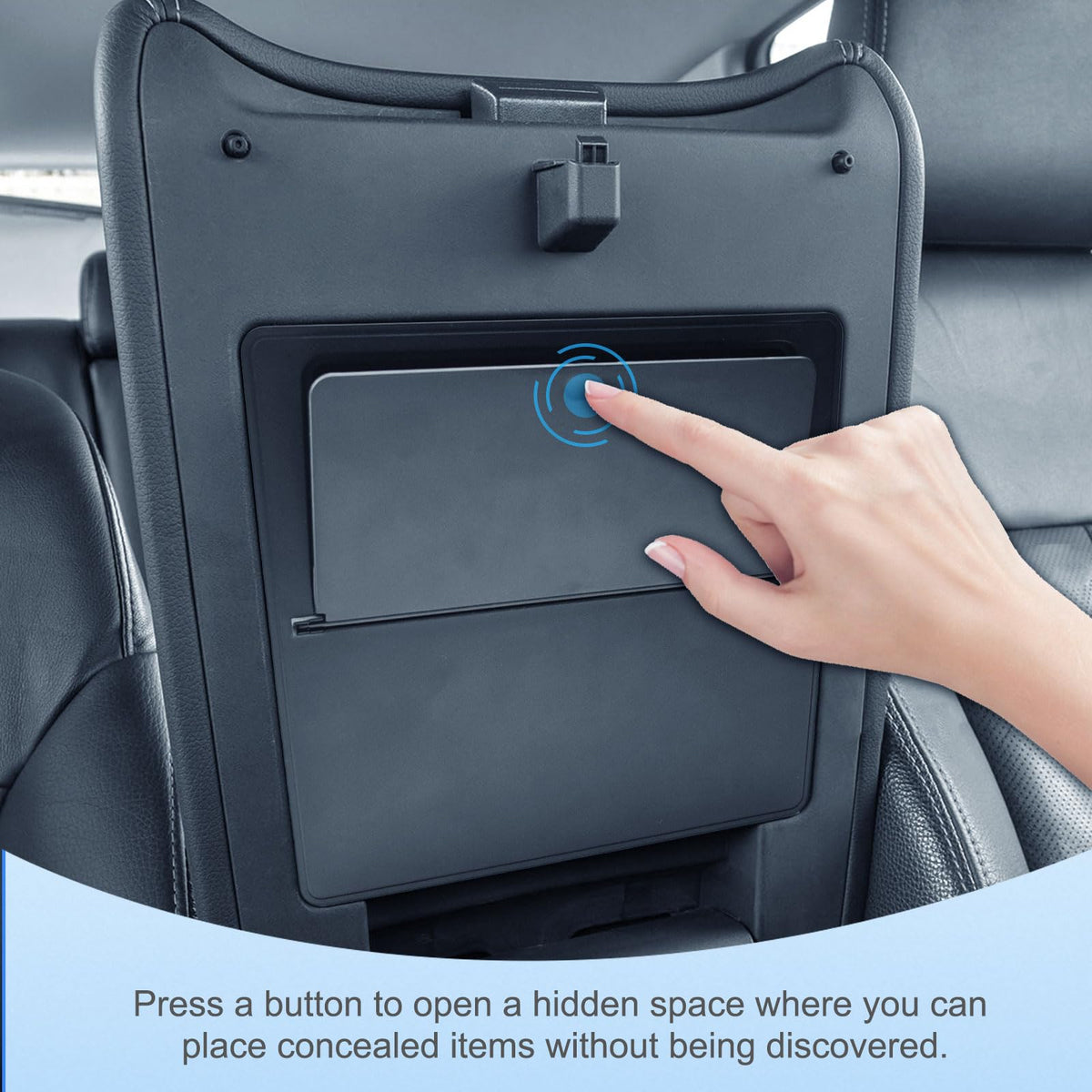 EDBETOS Center Console Hidden Organizer Compatible with 2023-2026 Honda Pilot /2024 2025 2026 Ridgeline/Passport Secret Compartment Accessories Armrest Hidden Storage Box, Press to Open/Close