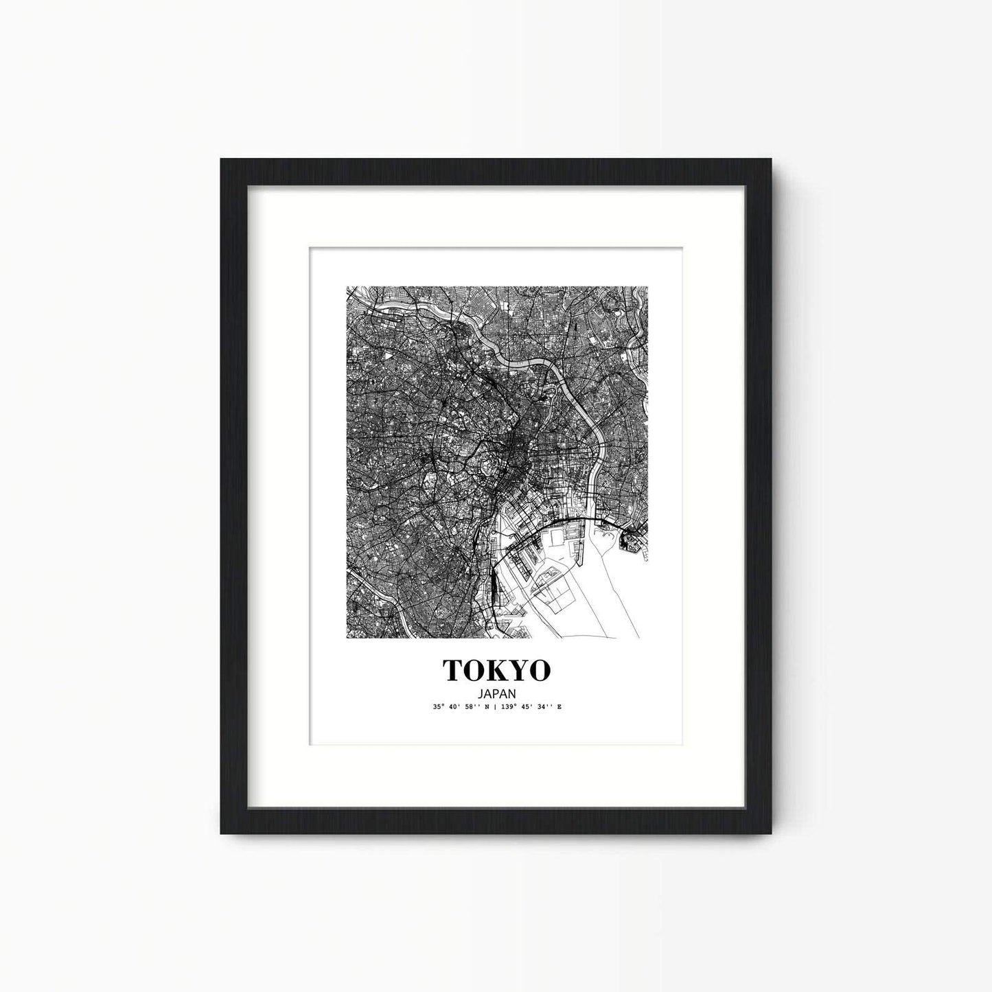 Eleville 8X10 Unframed Tokyo Japan City View Abstract Road Modern Map Art Print Poster Wall Office Home Decor Minimalist Line Art Hometown Housewarming wgn517