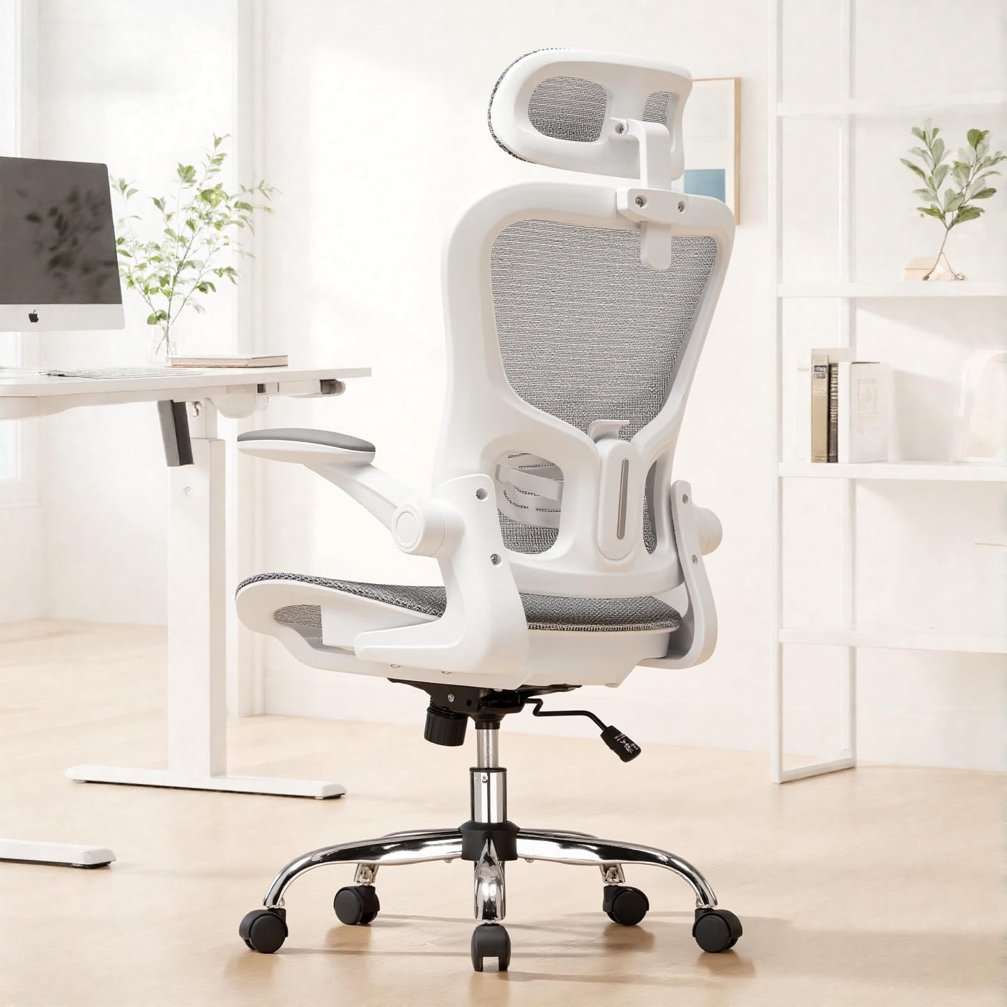 GTPLAYER Office Chair, Home Ergonomic Desk Chair with High Back Mesh, Mesh Office Computer Desk Chairs with Adjustable Lumbar Support, Rolling Work Swivel Task Chairs with 3D Armrests and Headrest